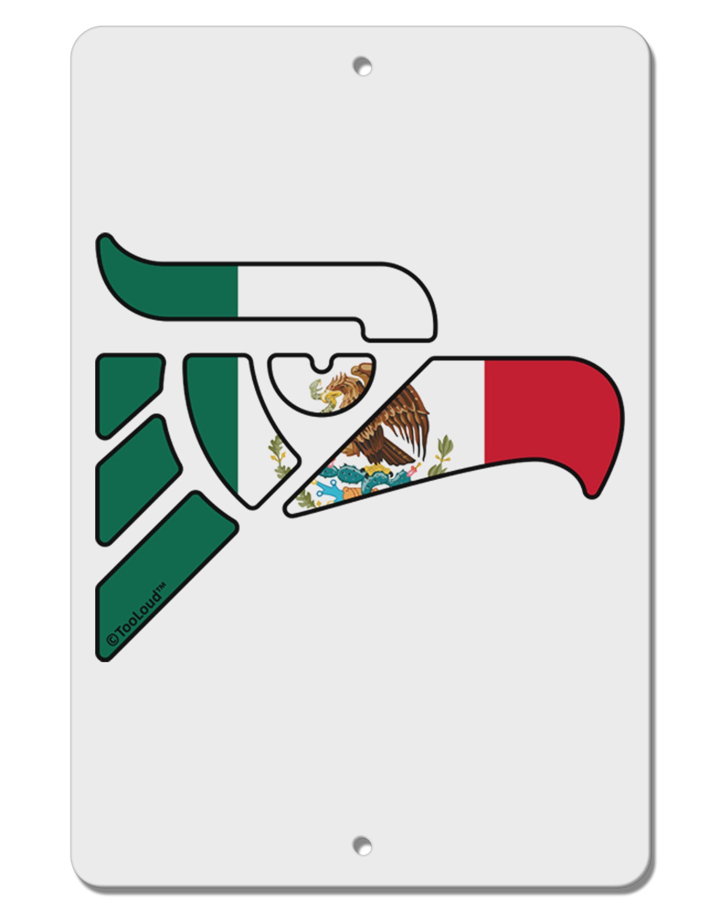 Hecho en Mexico Eagle Symbol - Mexican Flag Aluminum 8 x 12" Sign by TooLoud-TooLoud-White-Davson Sales