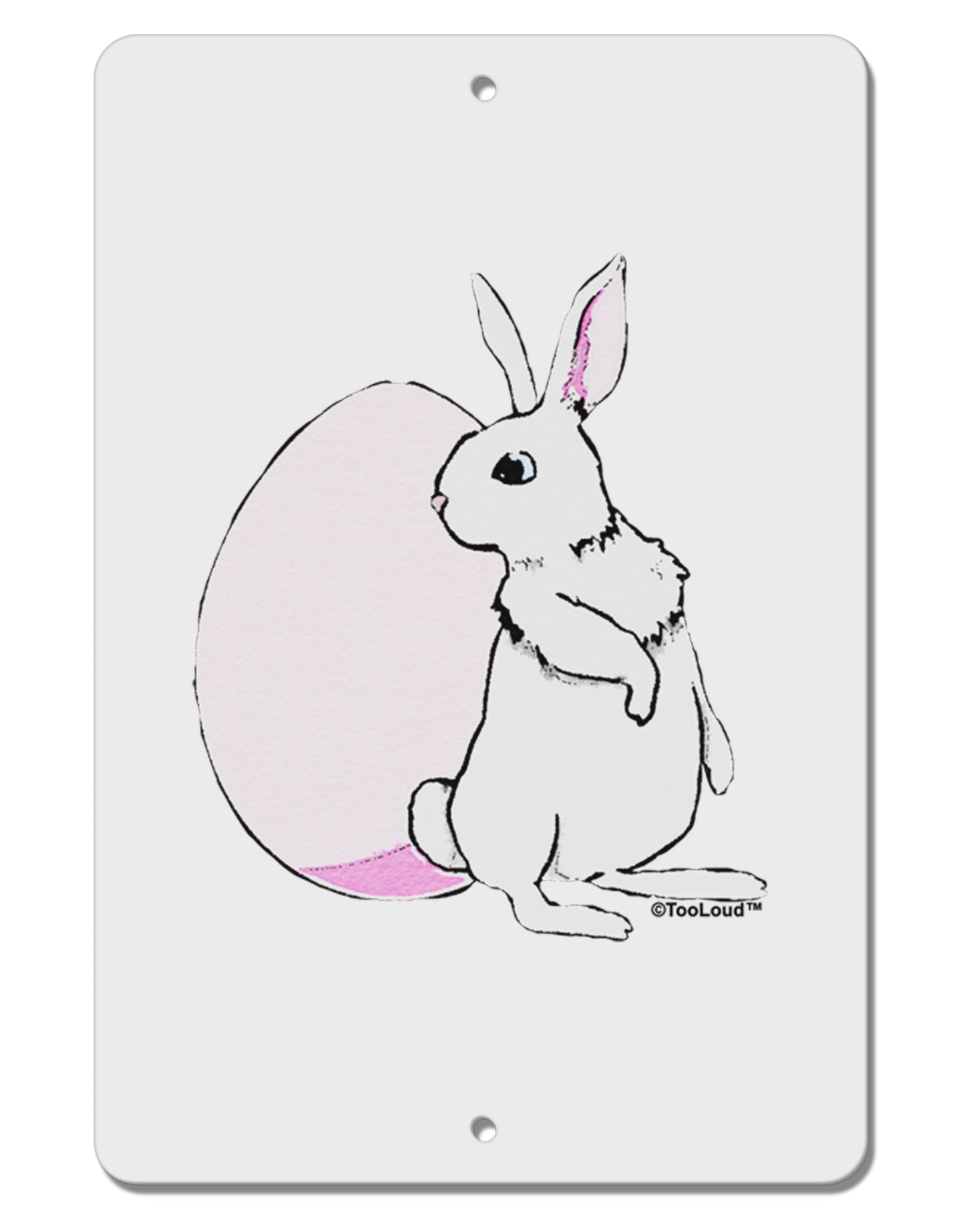 Easter Bunny and Egg Design Aluminum 8 x 12" Sign by TooLoud-TooLoud-White-Davson Sales