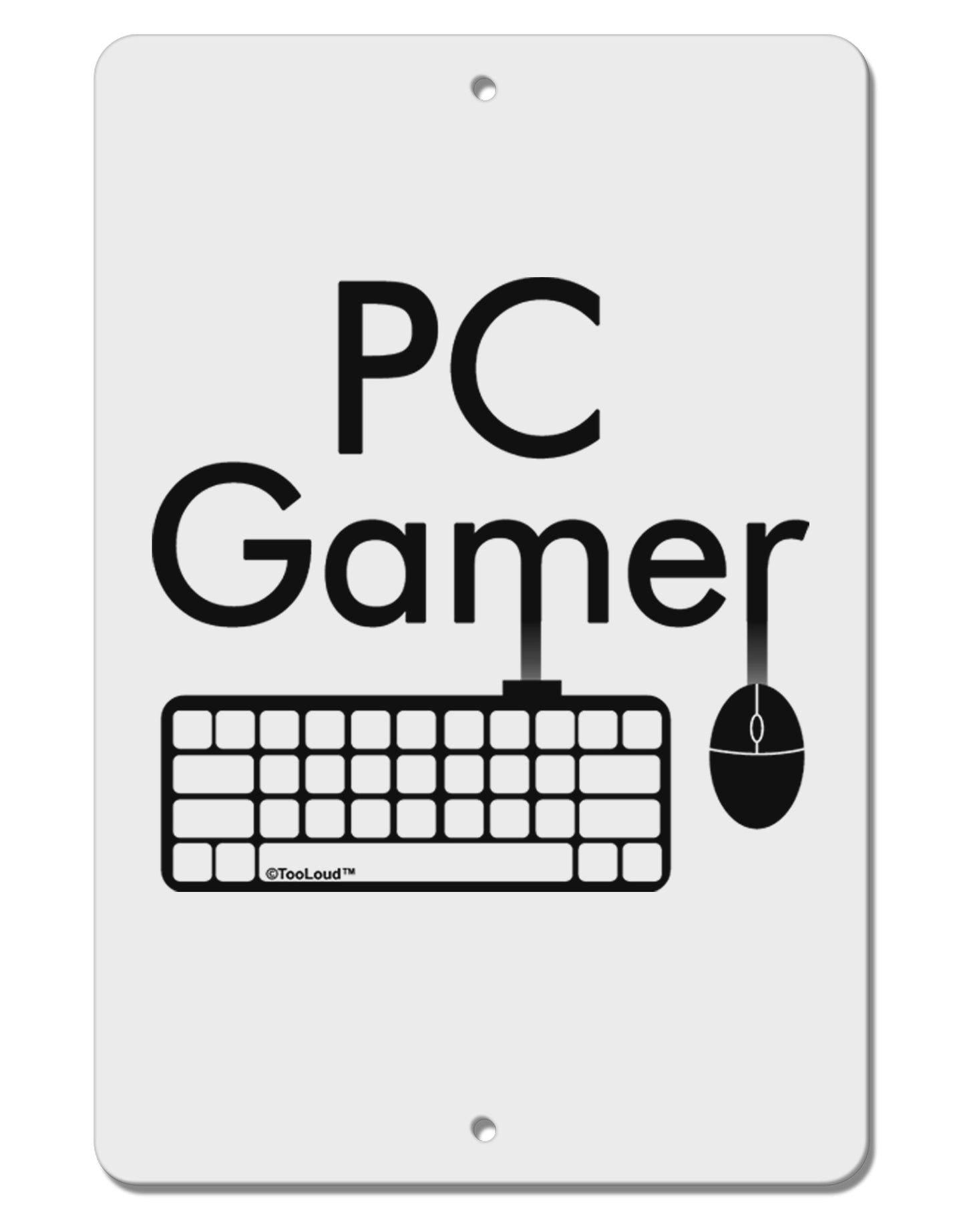 PC Gamer BnW Aluminum 8 x 12" Sign by TooLoud-TooLoud-White-Davson Sales