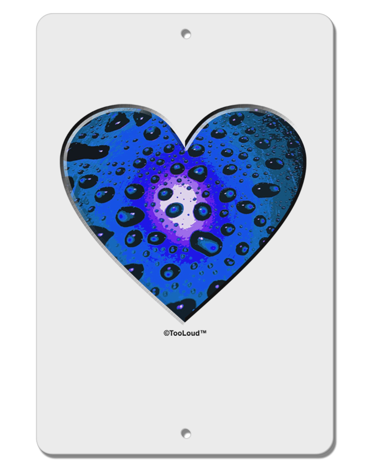 Water Droplet Heart Blue Aluminum 8 x 12" Sign by TooLoud-TooLoud-White-Davson Sales