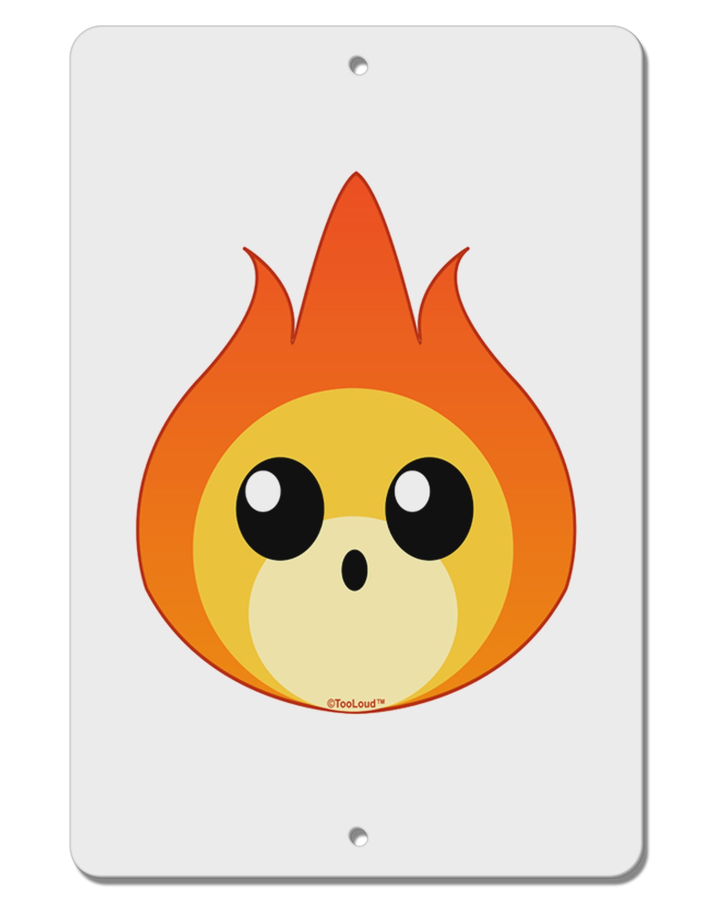 Cute Fireball Design Aluminum 8 x 12" Sign-TooLoud-White-Davson Sales