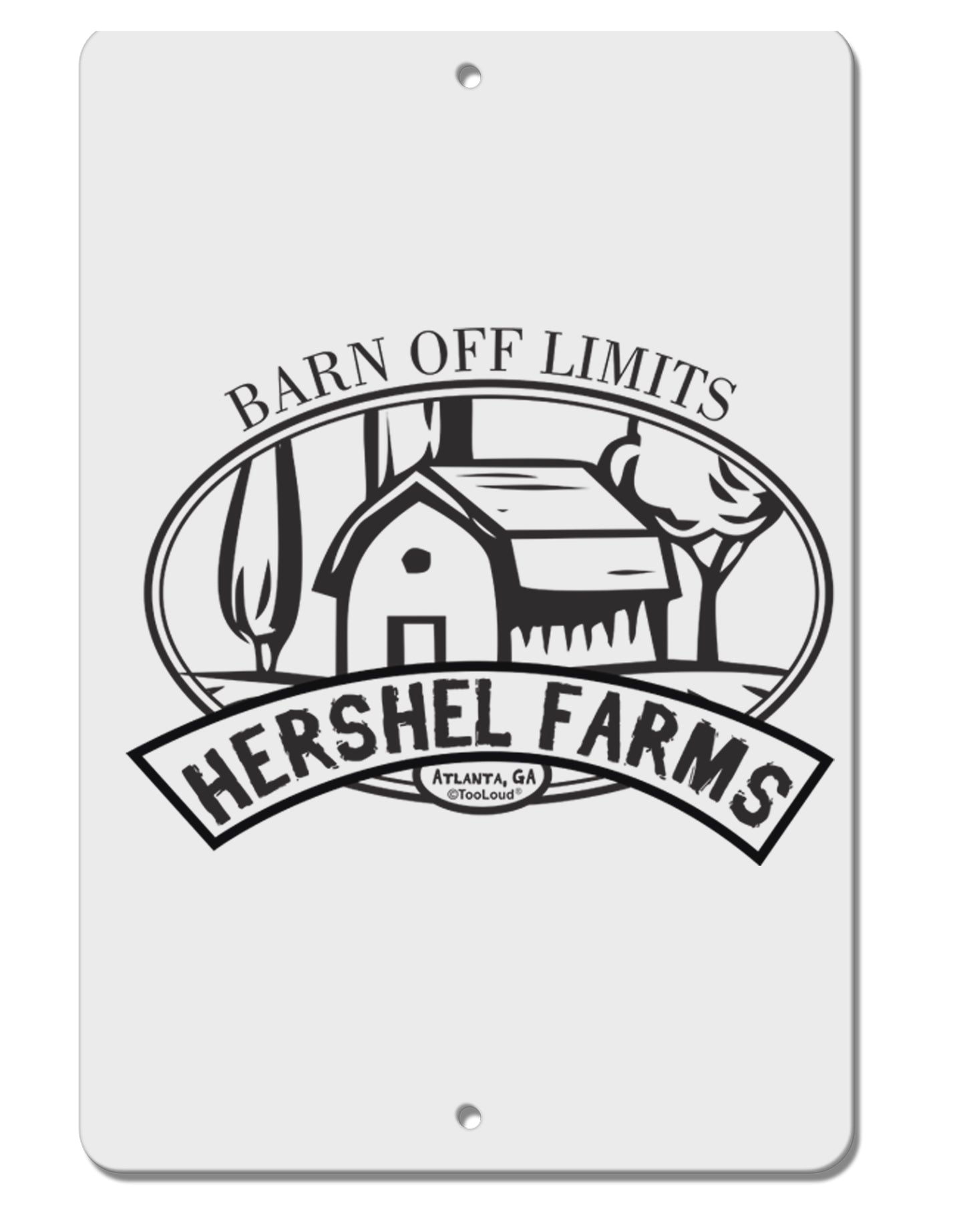 Hershel Farms Aluminum 8 x 12" Sign by TooLoud-TooLoud-White-Davson Sales
