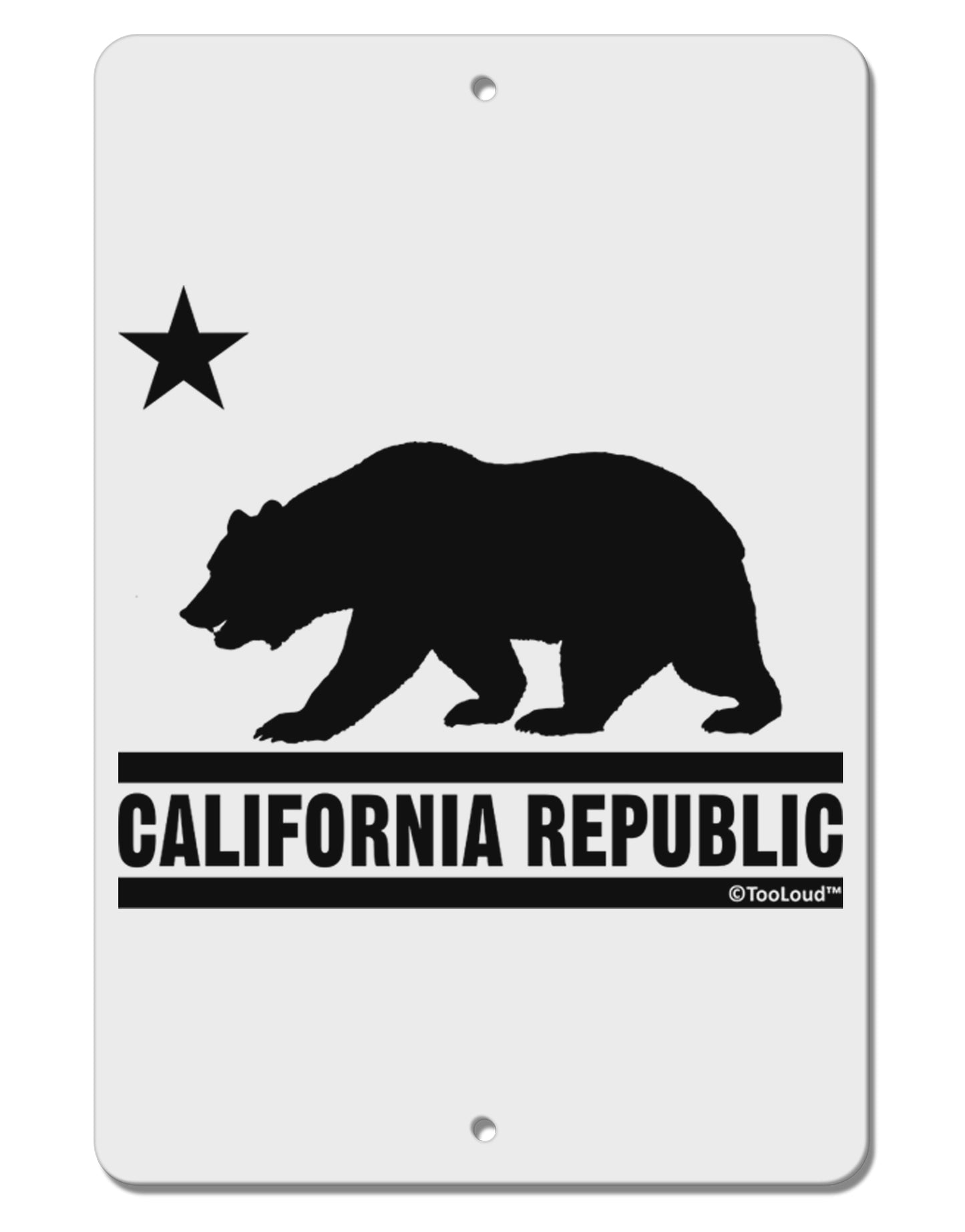 California Republic Design - Cali Bear Aluminum 8 x 12" Sign by TooLoud-TooLoud-White-Davson Sales