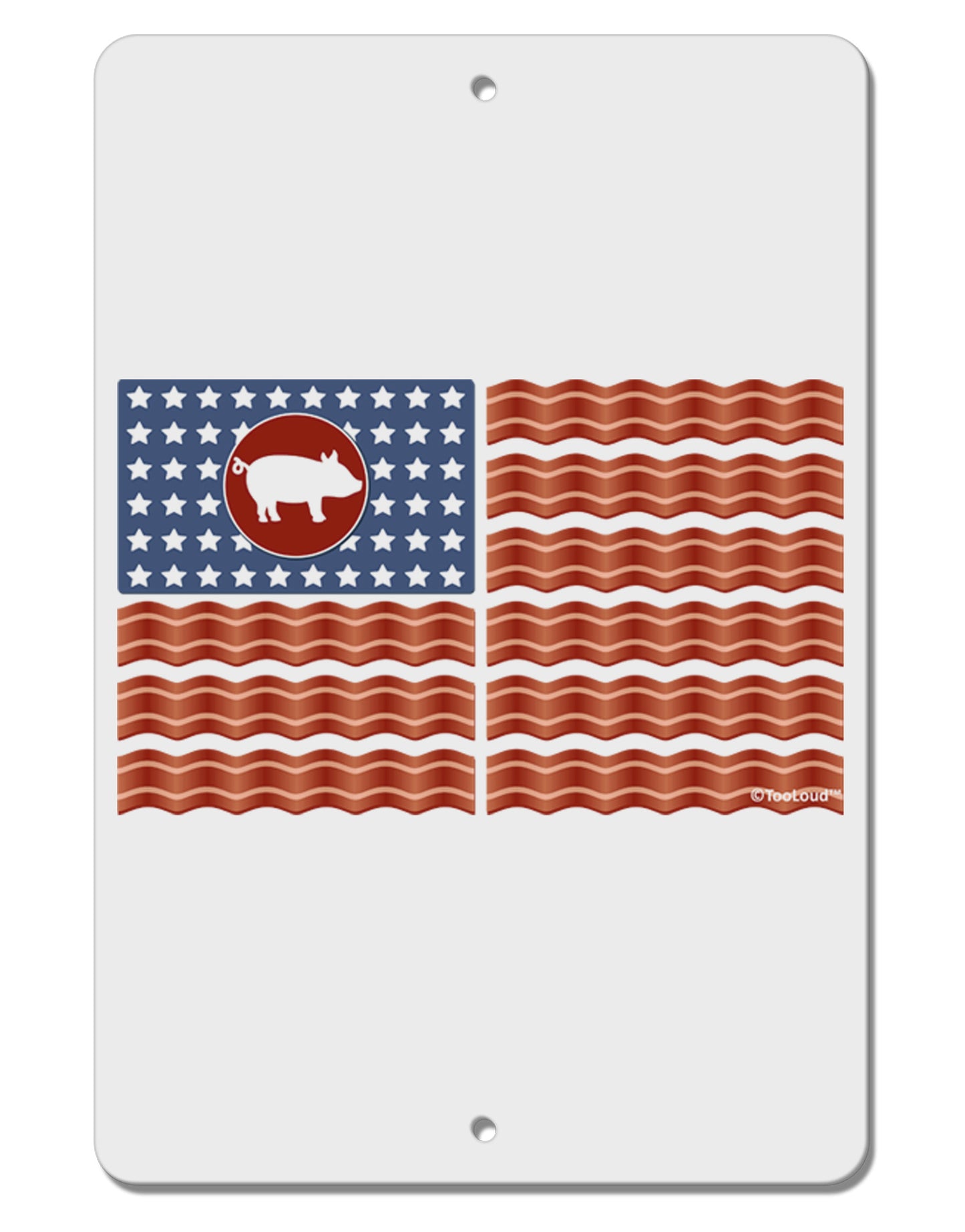 American Bacon Flag Aluminum 8 x 12" Sign-TooLoud-White-Davson Sales