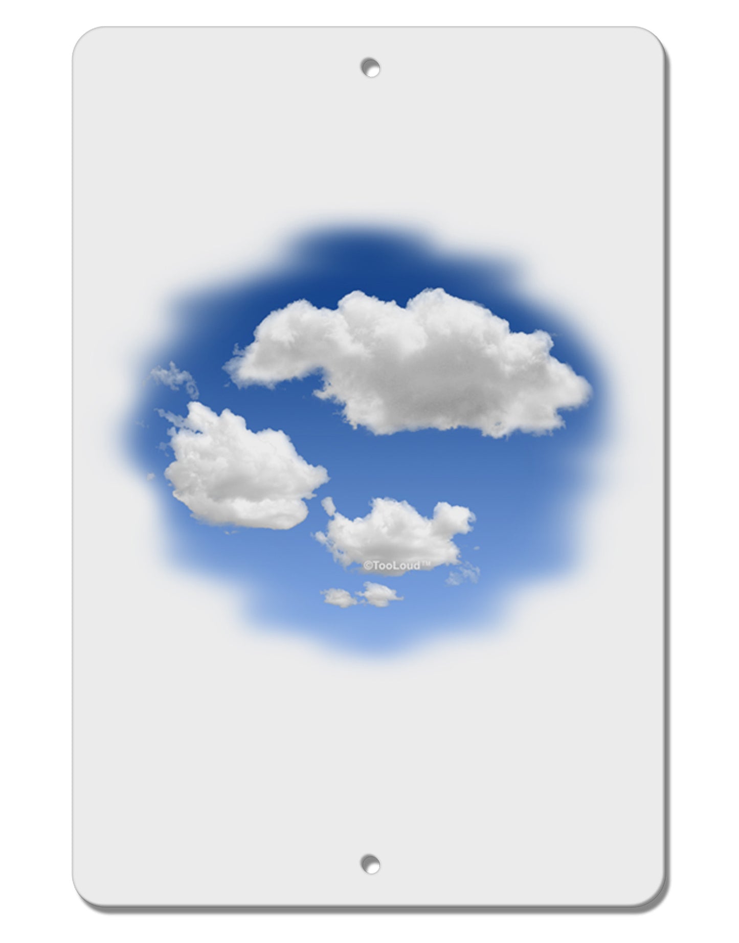 Blue Sky Puffy Clouds Aluminum 8 x 12" Sign-TooLoud-White-Davson Sales