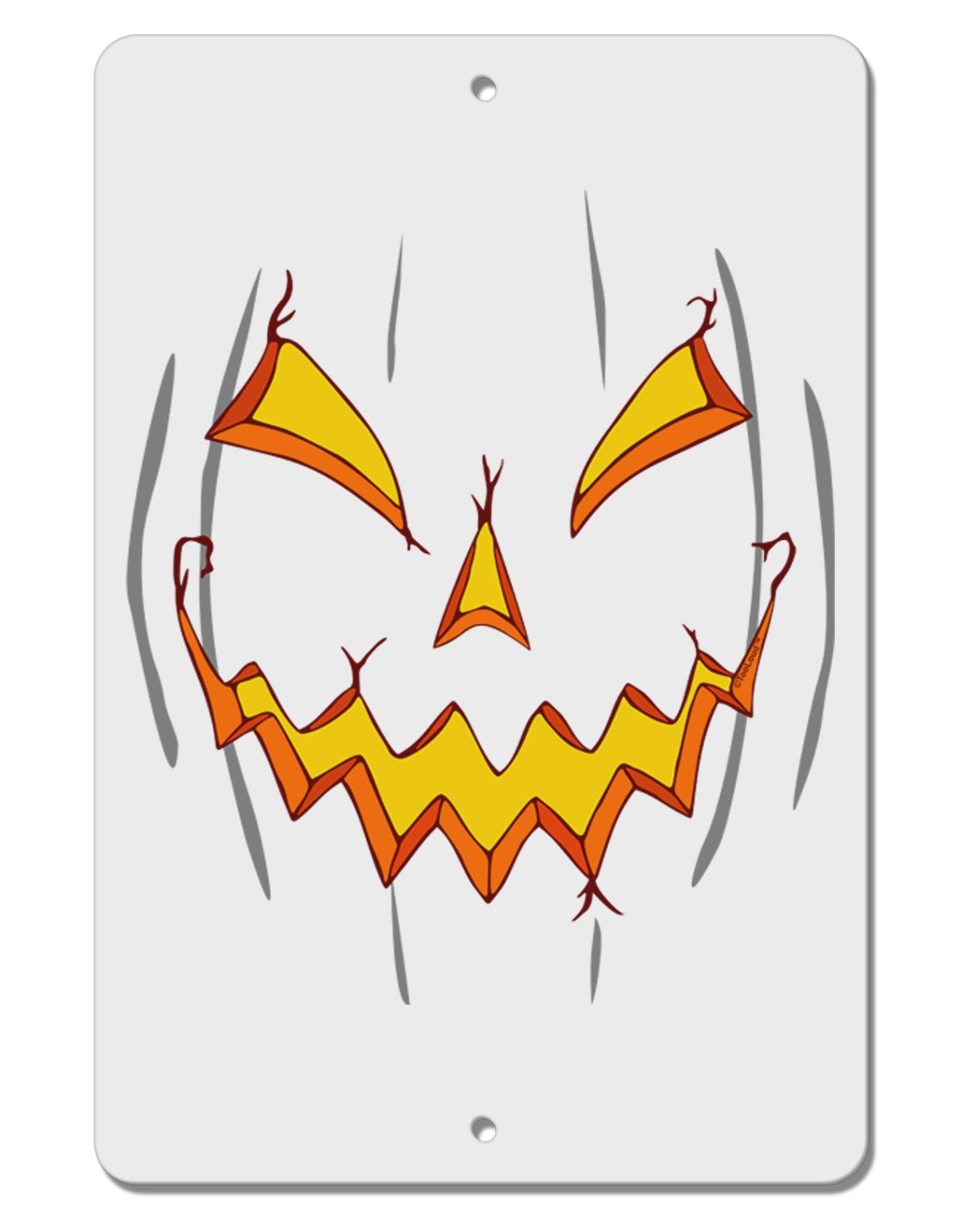 Scary Glow Evil Jack O Lantern Pumpkin Aluminum 8 x 12" Sign-TooLoud-White-Davson Sales