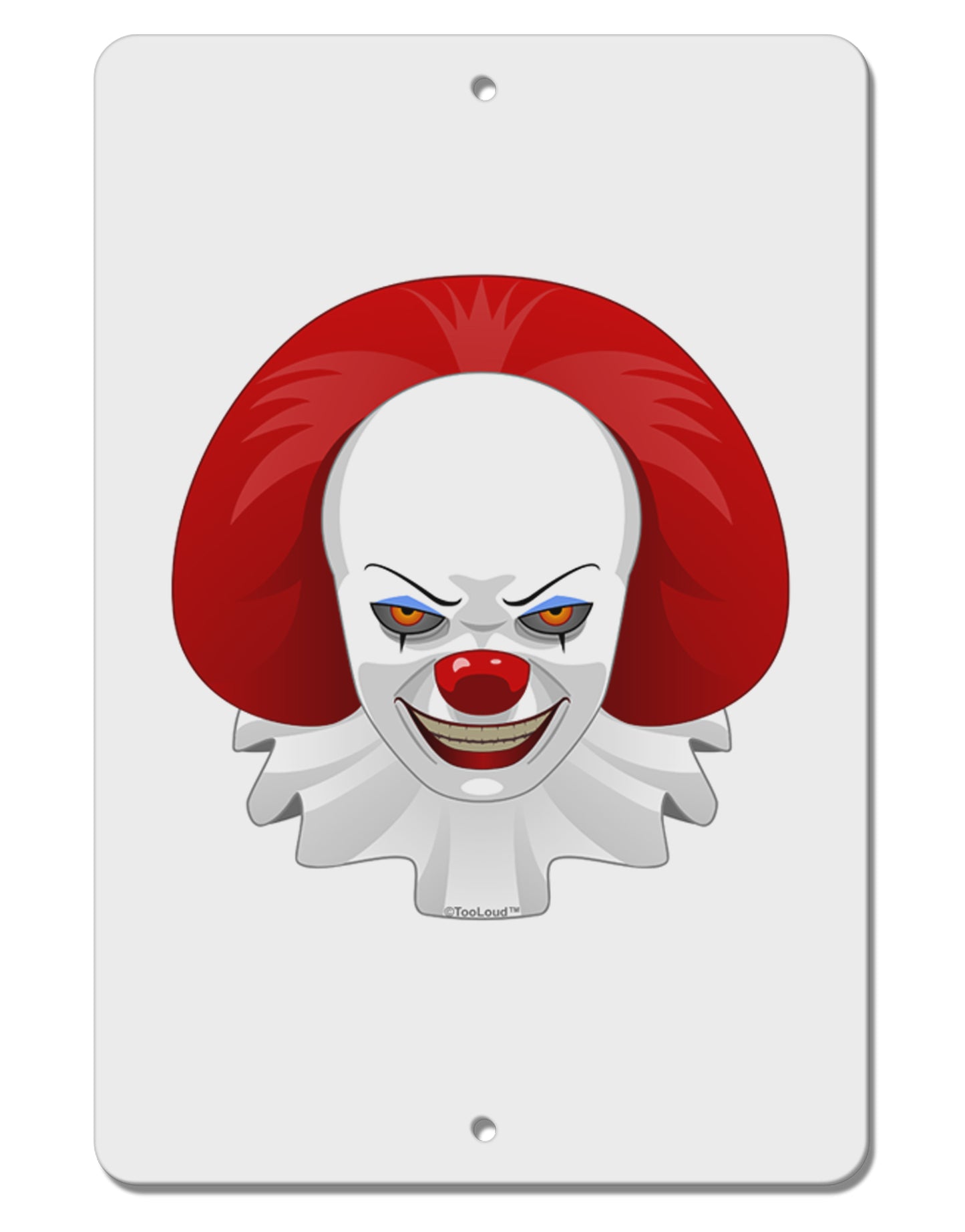 Scary Clown Face B - Halloween Aluminum 8 x 1B» Sign-TooLoud-White-Davson Sales