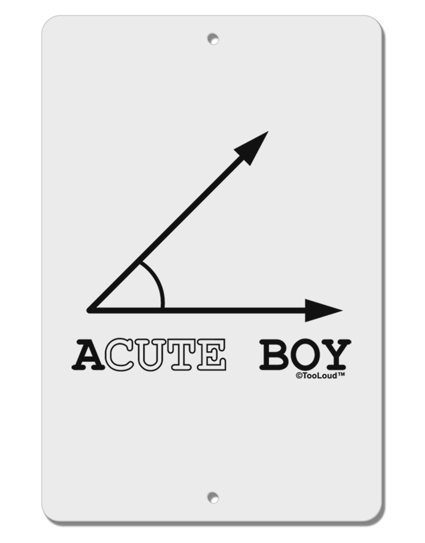 Acute Boy Aluminum 8 x 12" Sign-TooLoud-White-Davson Sales