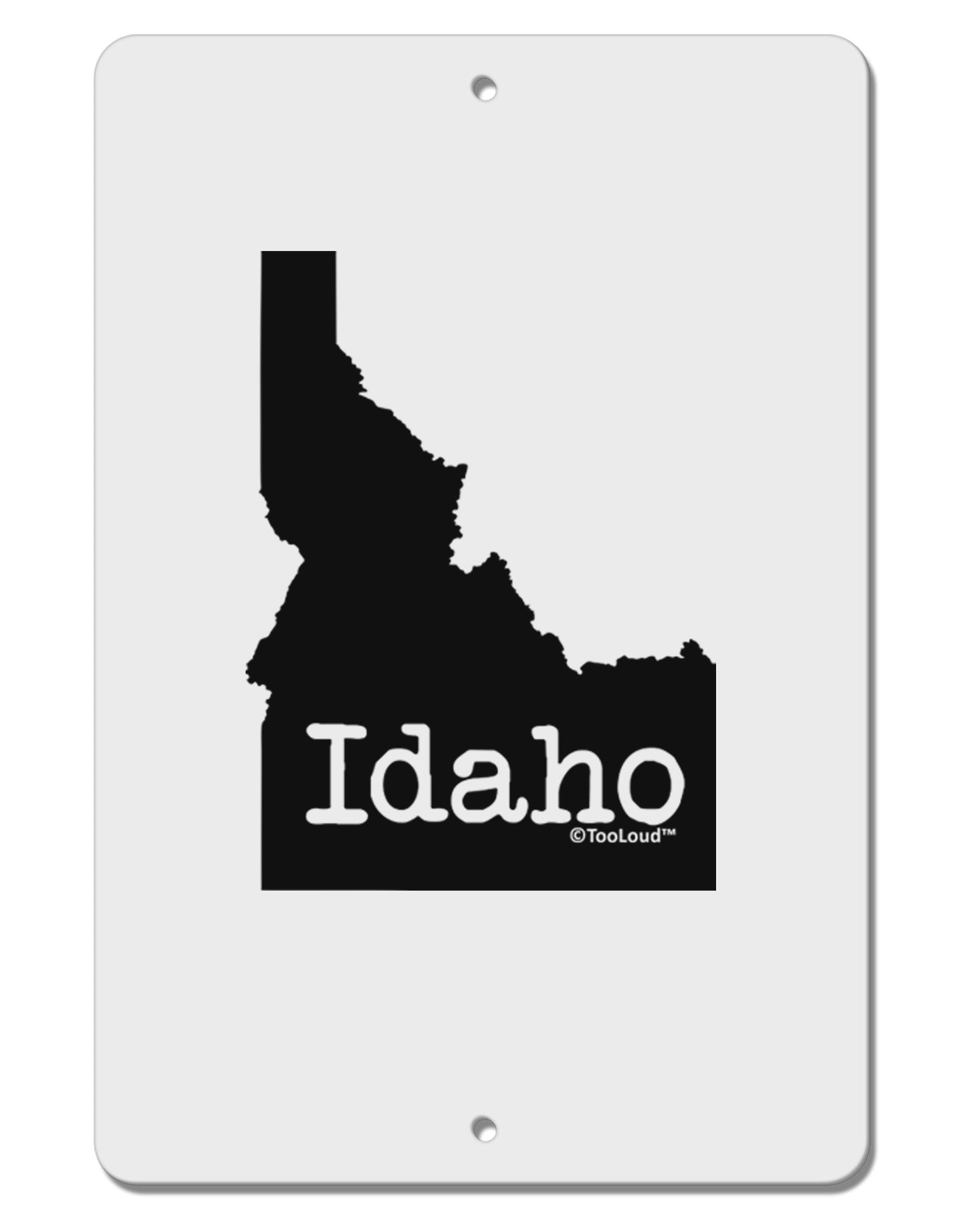 Idaho - United States Shape Aluminum 8 x 12" Sign-TooLoud-White-Davson Sales