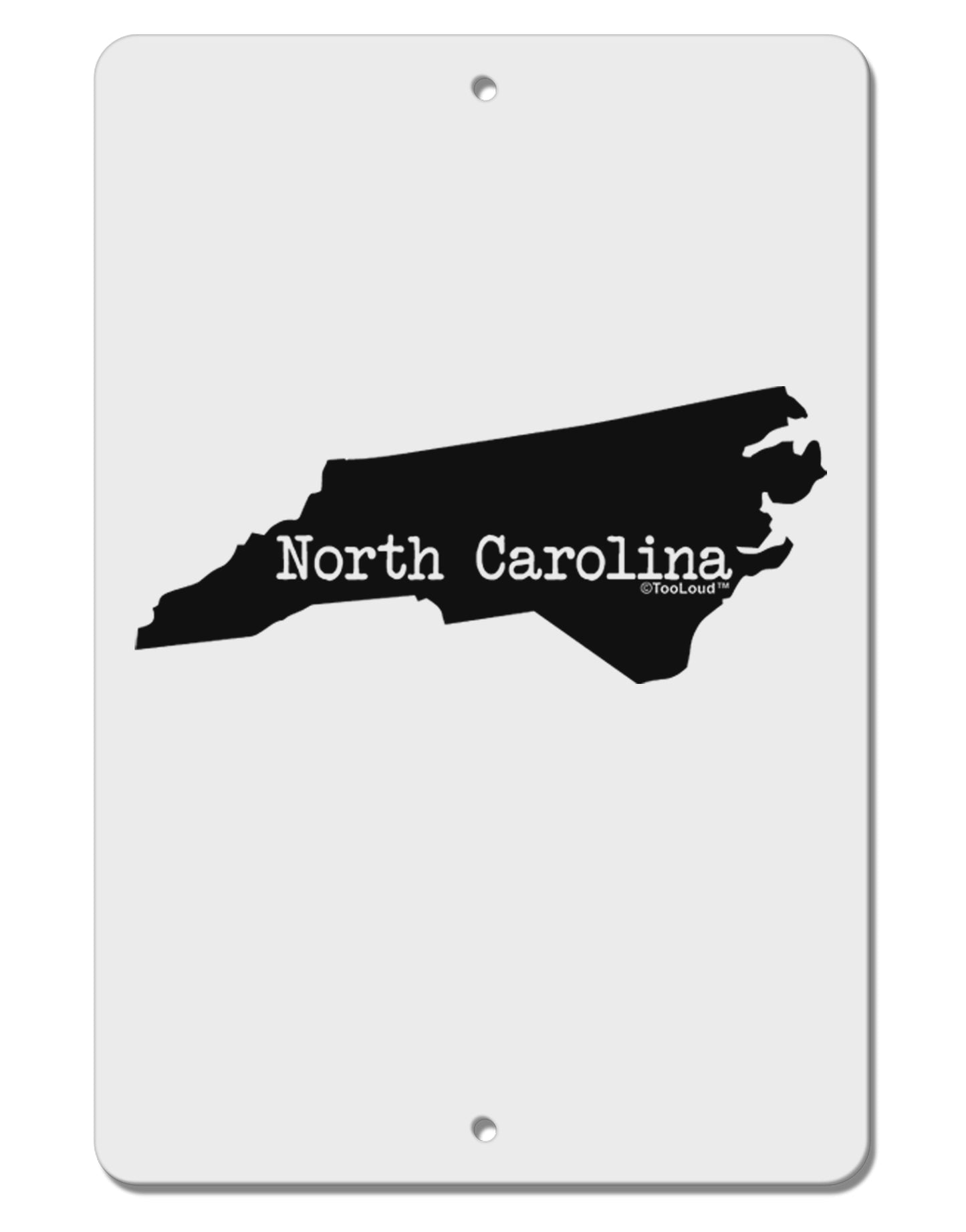 North Carolina - United States Shape Aluminum 8 x 12" Sign by TooLoud-TooLoud-White-Davson Sales