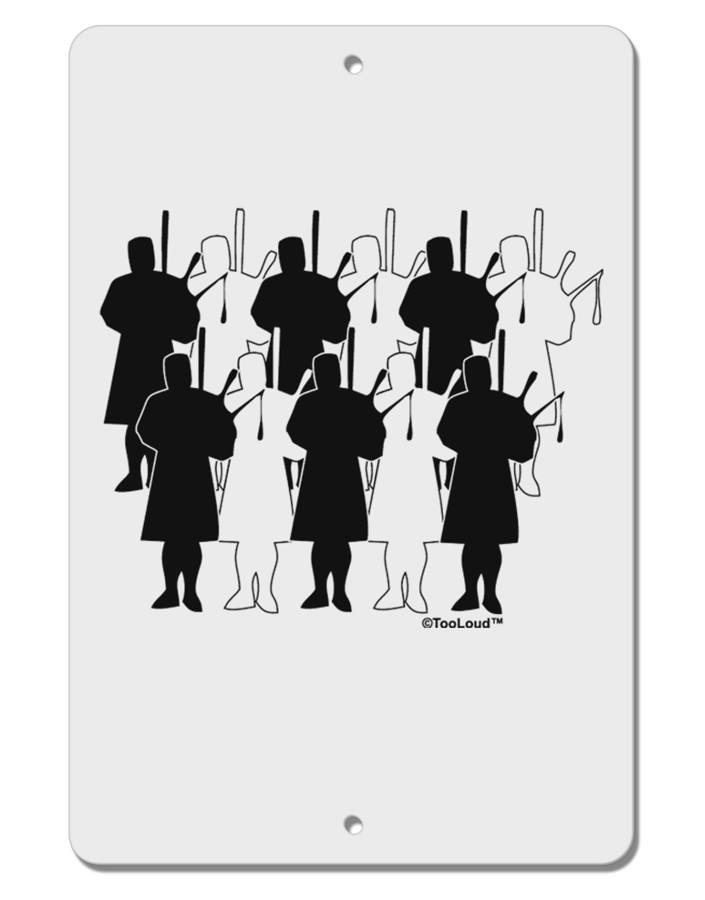 Eleven Pipers Piping Aluminum 8 x 12" Sign-TooLoud-White-Davson Sales