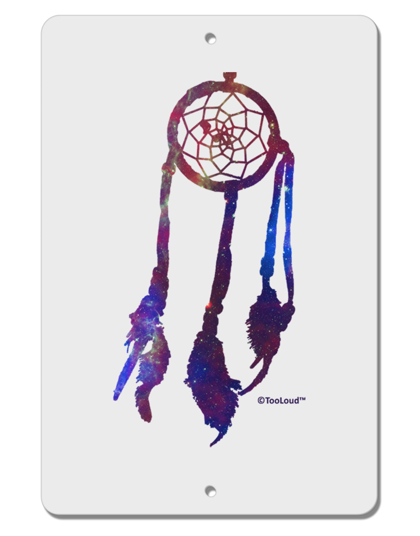 Graphic Feather Design - Galaxy Dreamcatcher Aluminum 8 x 12" Sign by TooLoud-TooLoud-White-Davson Sales