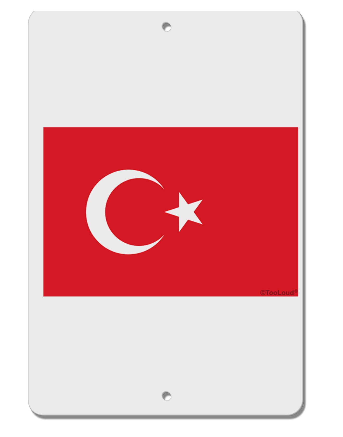Turkey Flag Aluminum 8 x 12" Sign by TooLoud-TooLoud-White-Davson Sales