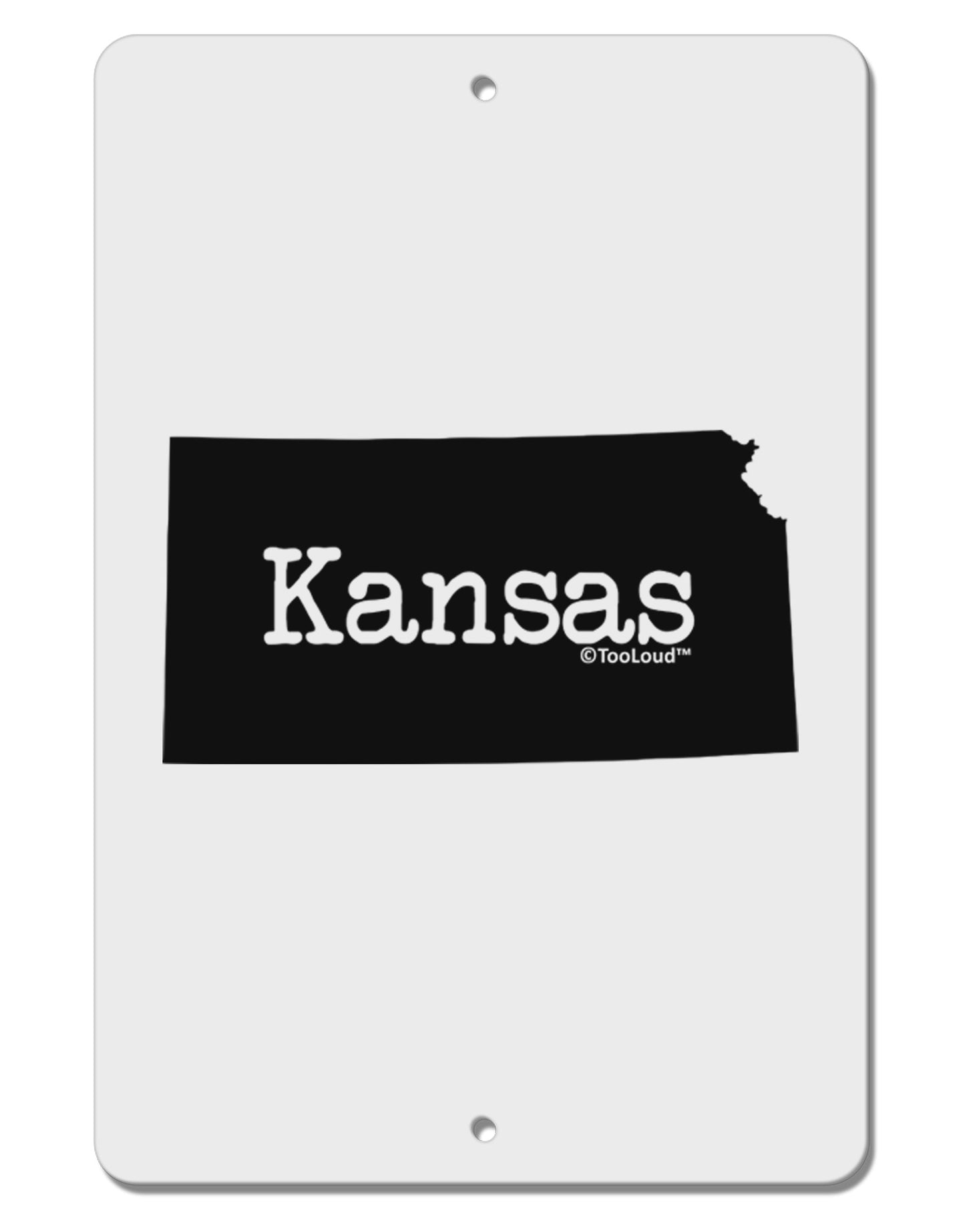 Kansas - United States Shape Aluminum 8 x 12" Sign-TooLoud-White-Davson Sales