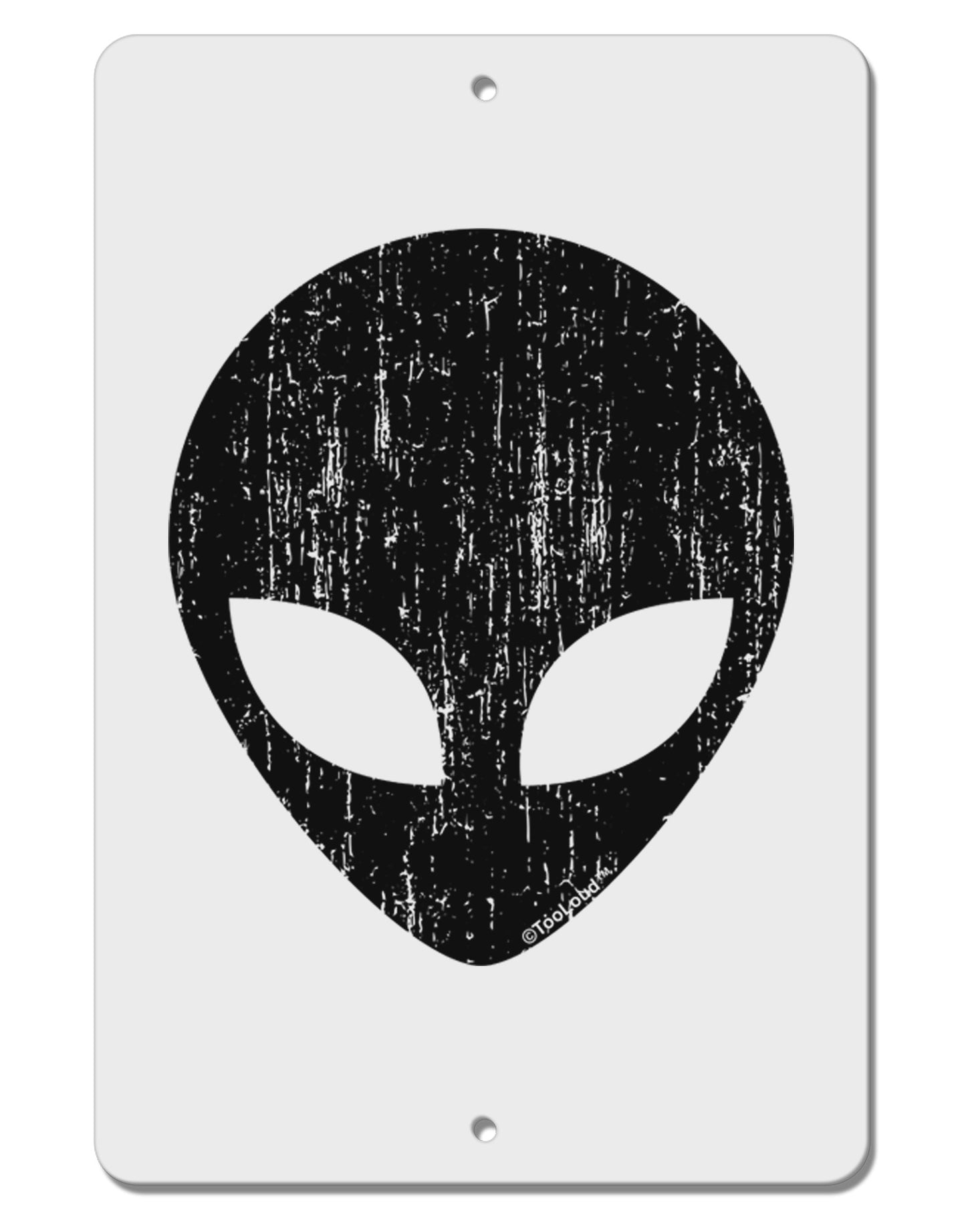 Extraterrestrial Face - Alien Distressed Aluminum 8 x 12" Sign by TooLoud-TooLoud-White-Davson Sales