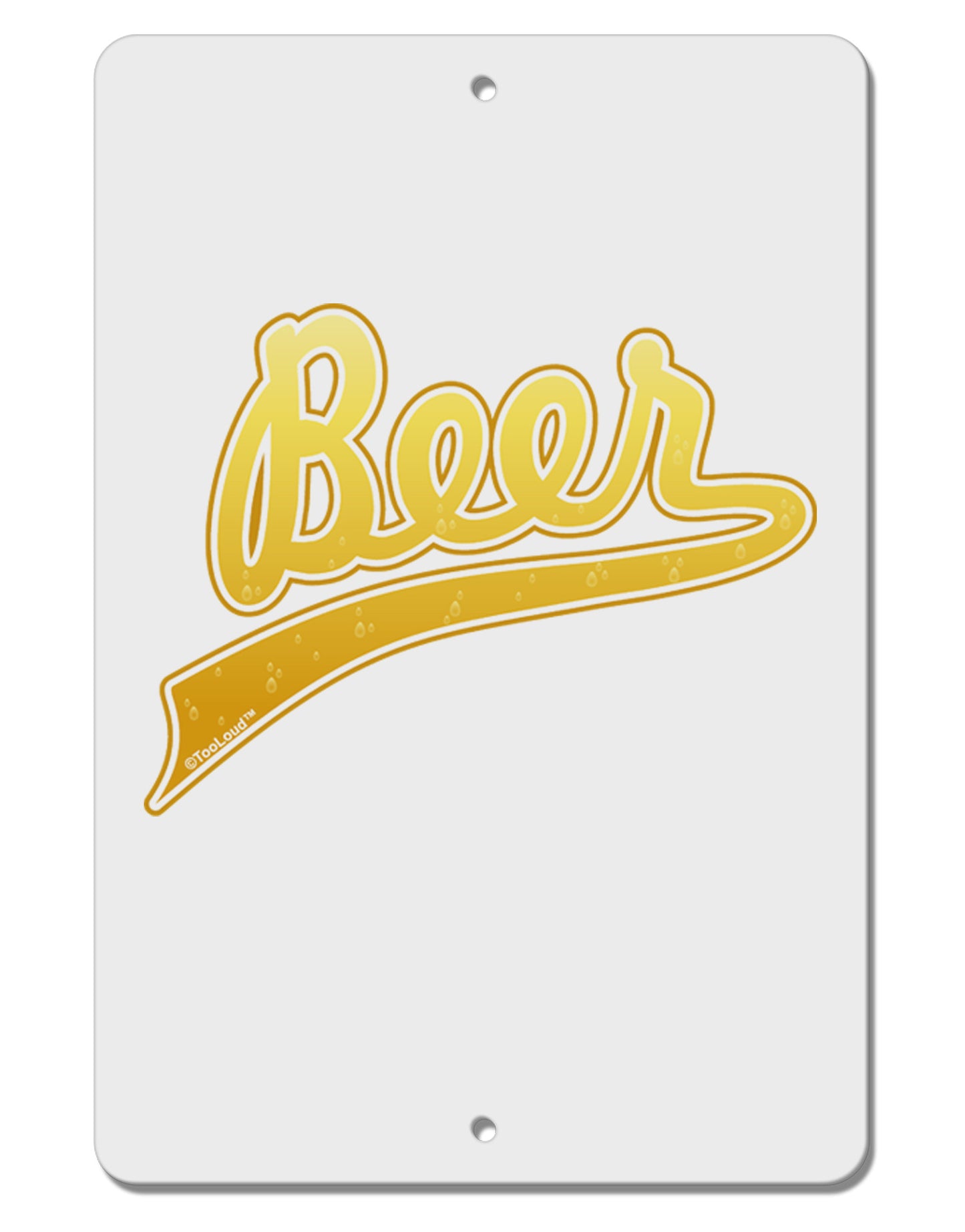 Beer Jersey Aluminum 8 x 12" Sign-TooLoud-White-Davson Sales
