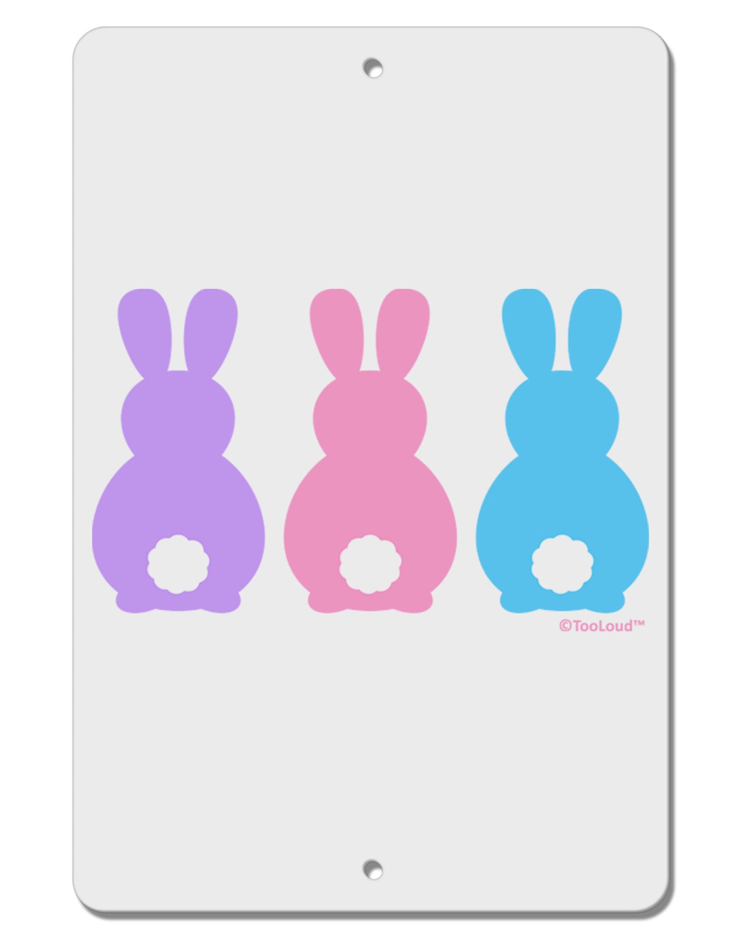 Three Easter Bunnies - Pastels Aluminum 8 x 12" Sign by TooLoud-TooLoud-White-Davson Sales