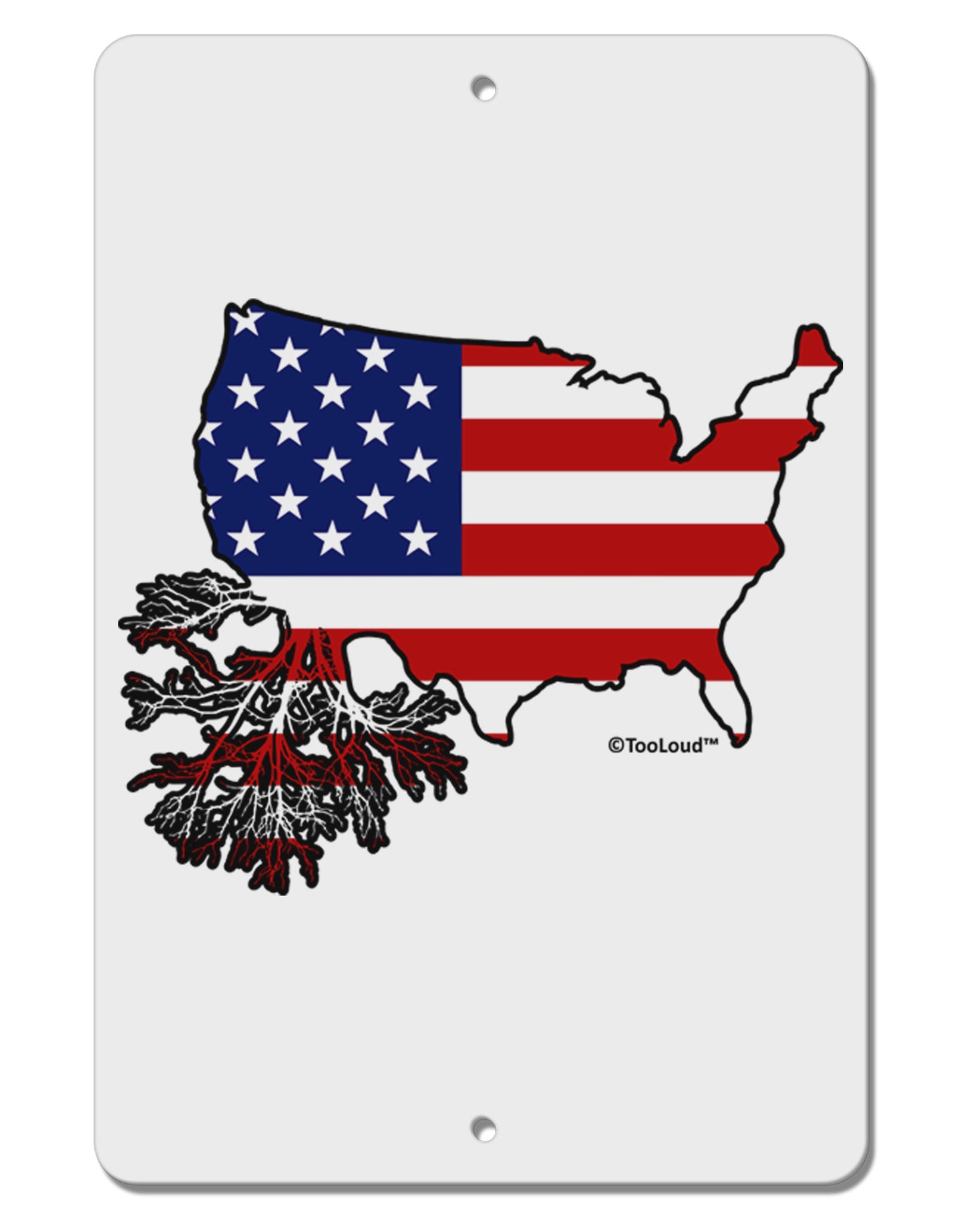 American Roots Design - American Flag Aluminum 8 x 12" Sign by TooLoud-TooLoud-White-Davson Sales