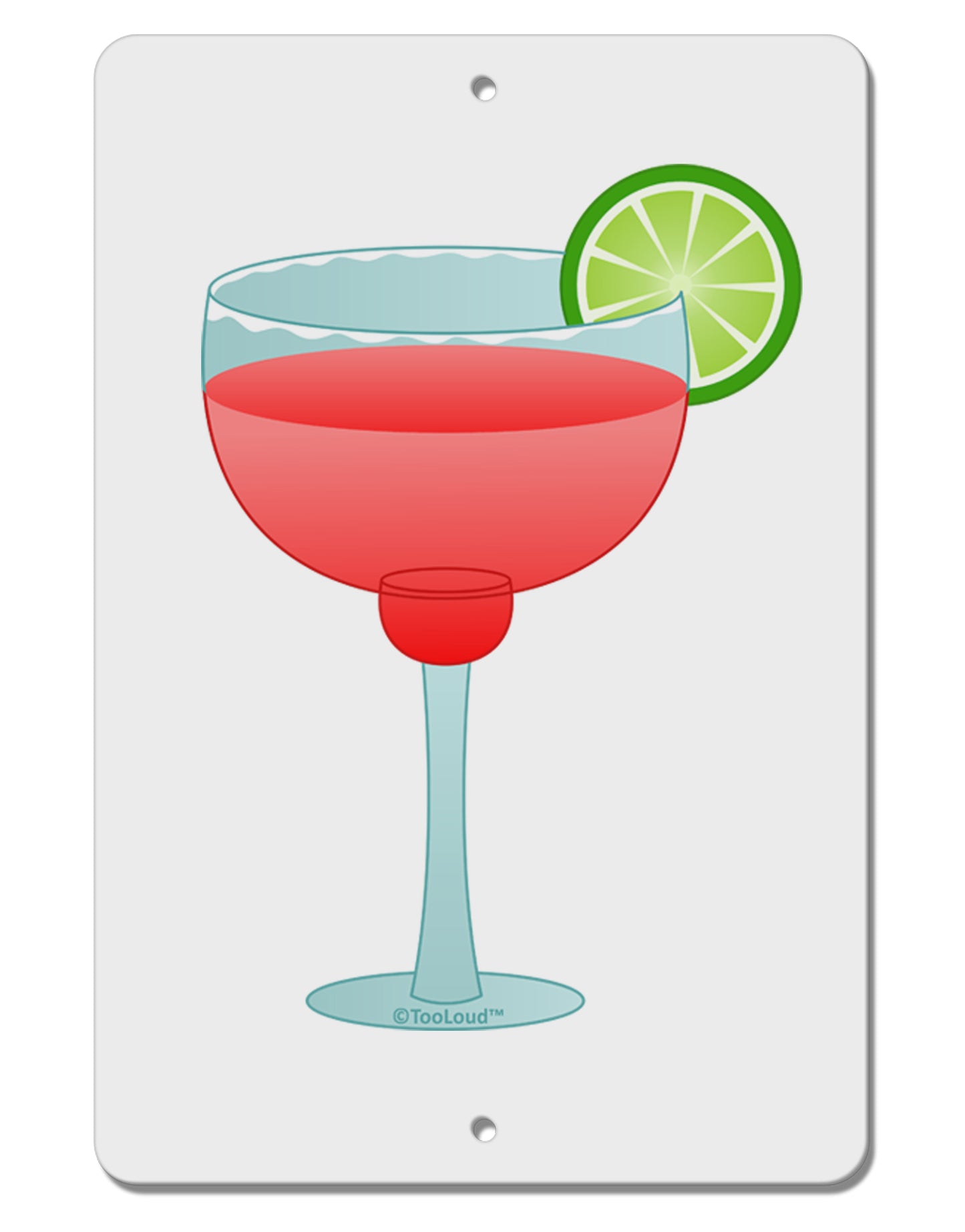 Red Margarita with Lime - Cinco de Mayo Aluminum 8 x 12" Sign by TooLoud-TooLoud-White-Davson Sales