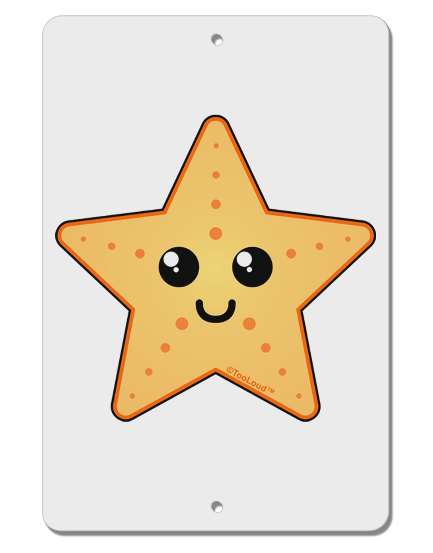 Cute Starfish Aluminum 8 x 12" Sign by TooLoud-TooLoud-White-Davson Sales