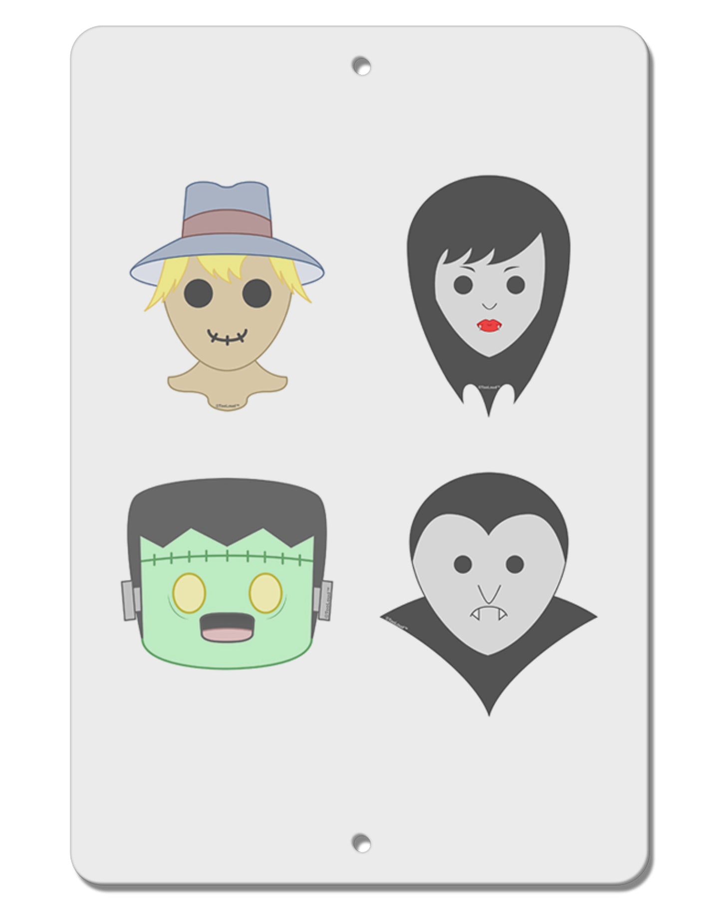 Four Lil Monsters - Halloween Design Aluminum 8 x 12" Sign-TooLoud-White-Davson Sales
