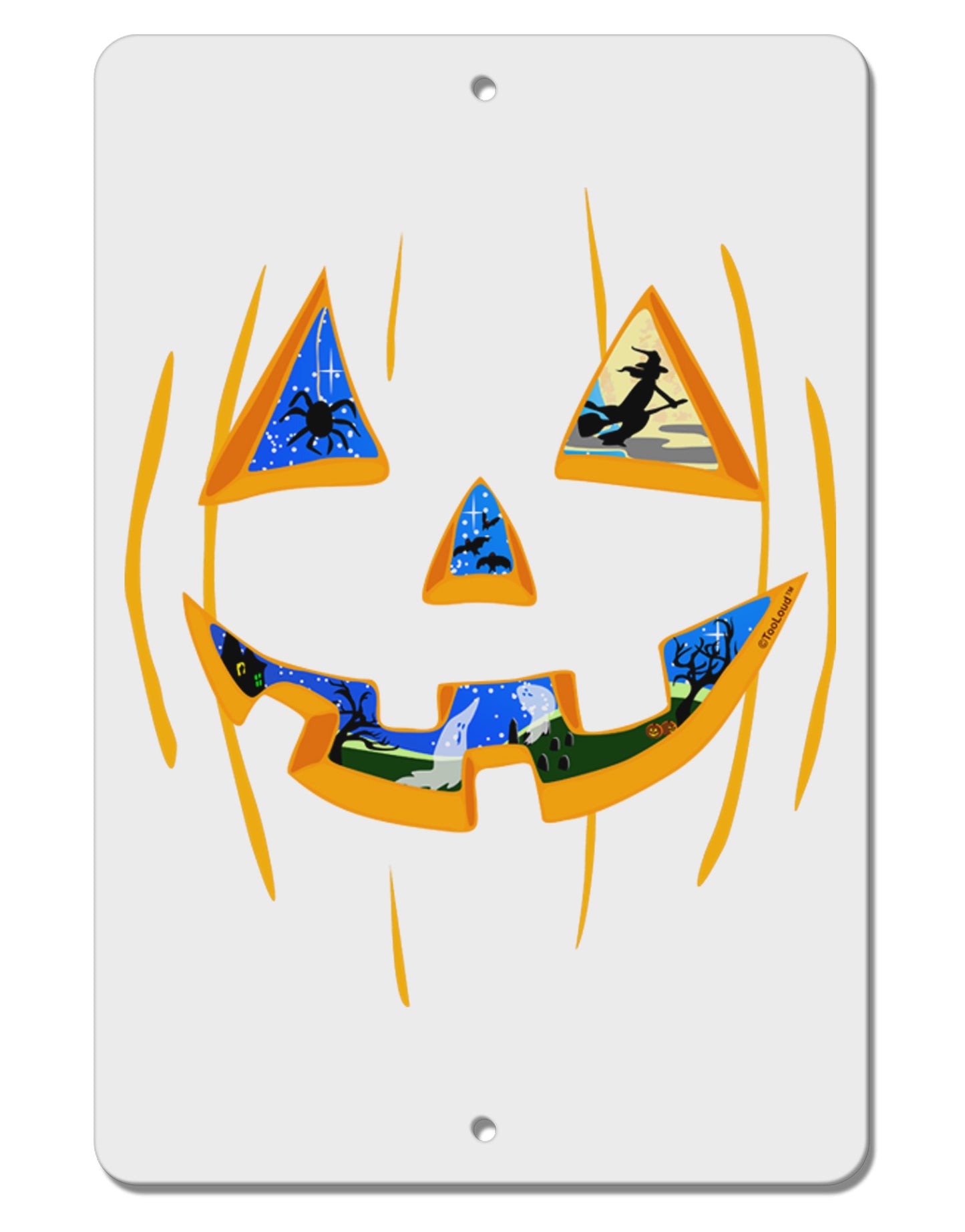 Jack O Lanterns Point of View Pumpkin Aluminum 8 x 12" Sign-TooLoud-White-Davson Sales