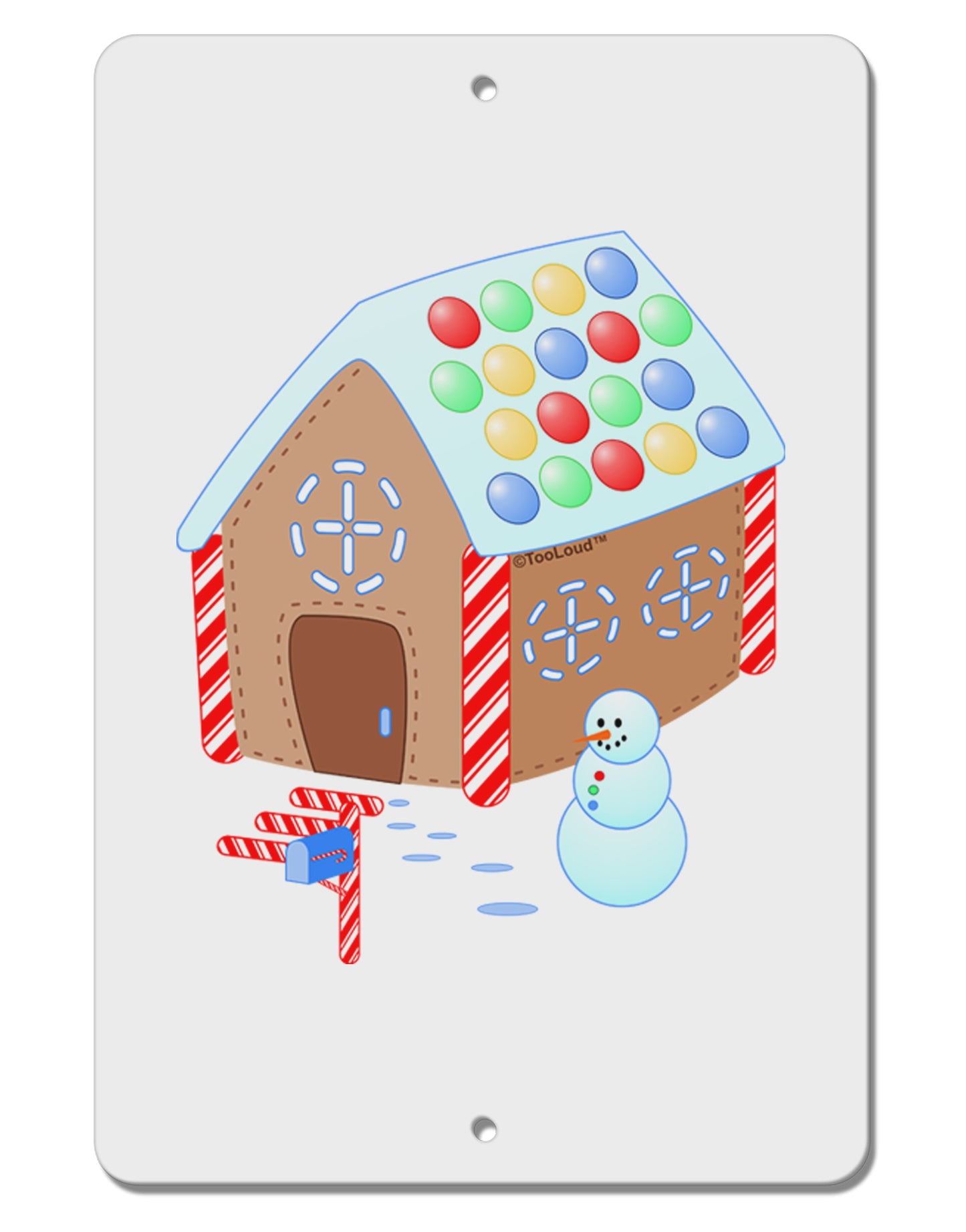 Little Gingerbread House Design #1 Aluminum 8 x 12" Sign by TooLoud-TooLoud-White-Davson Sales