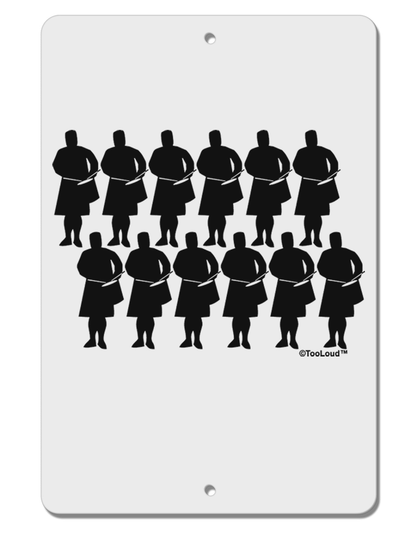 Twelve Drummers Drumming Aluminum 8 x 12" Sign-TooLoud-White-Davson Sales