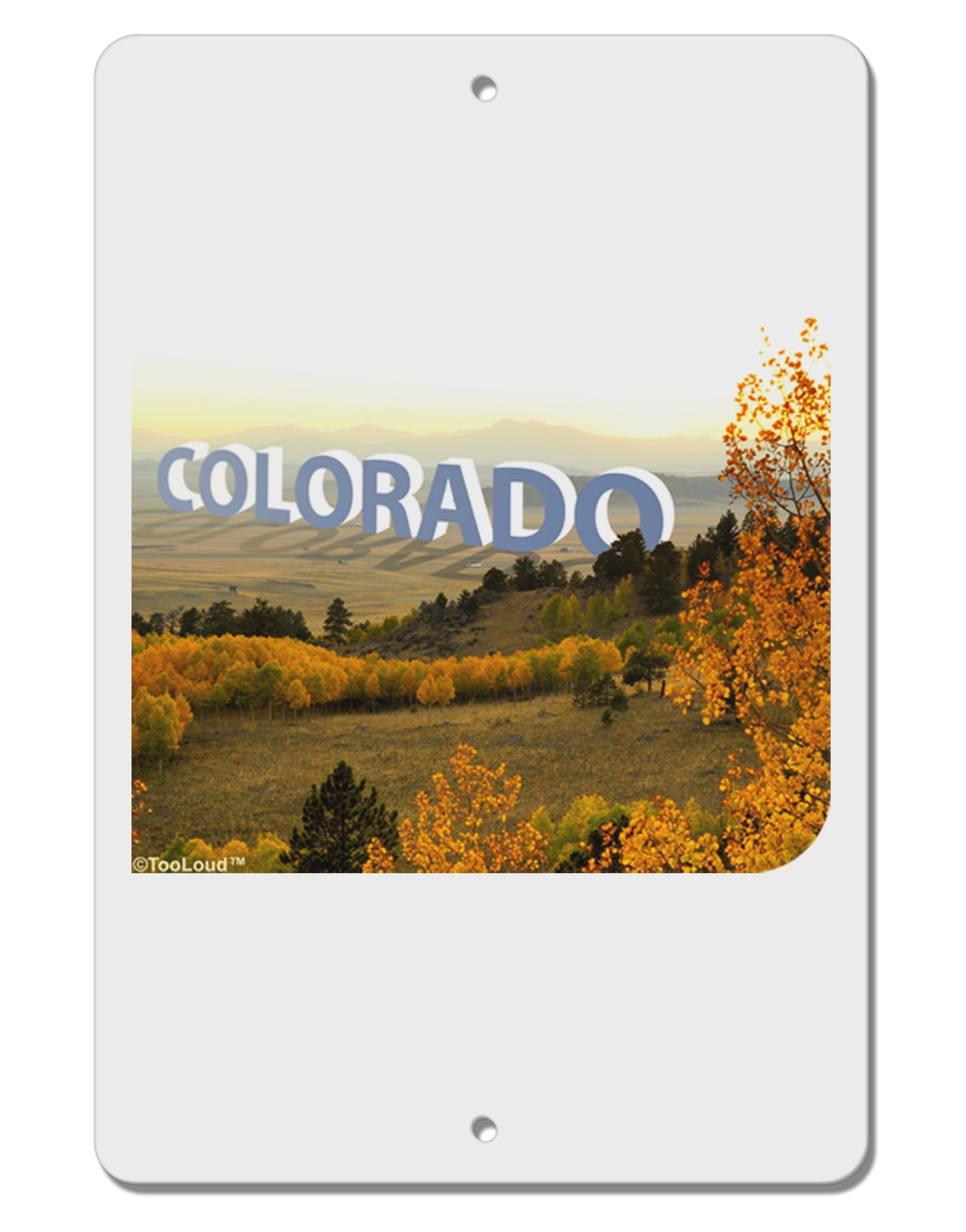 Colorado Postcard Gentle Sunrise Aluminum 8 x 12" Sign by TooLoud-TooLoud-White-Davson Sales