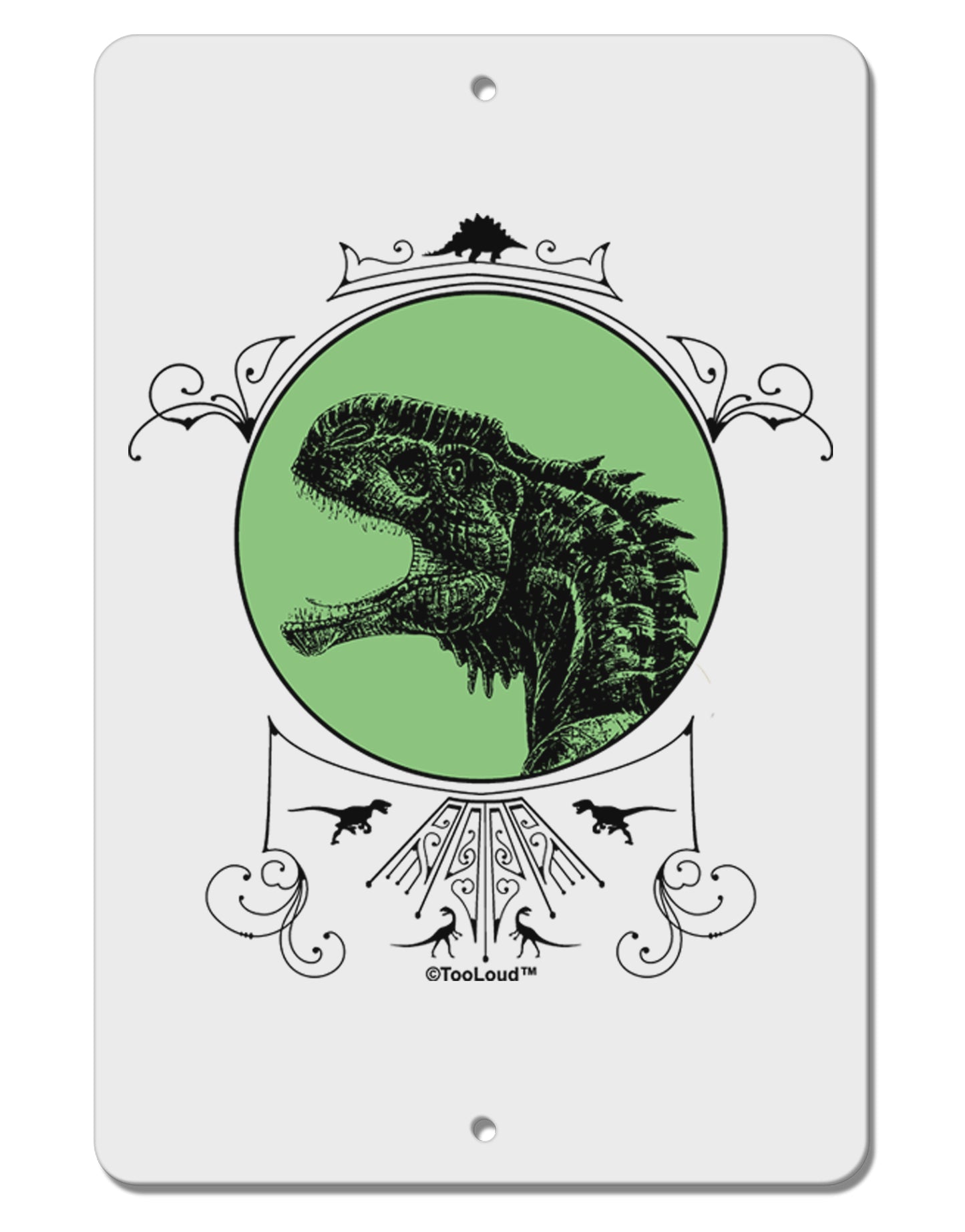 Jurassic Dinosaur Face Aluminum 8 x 12" Sign by TooLoud-TooLoud-White-Davson Sales