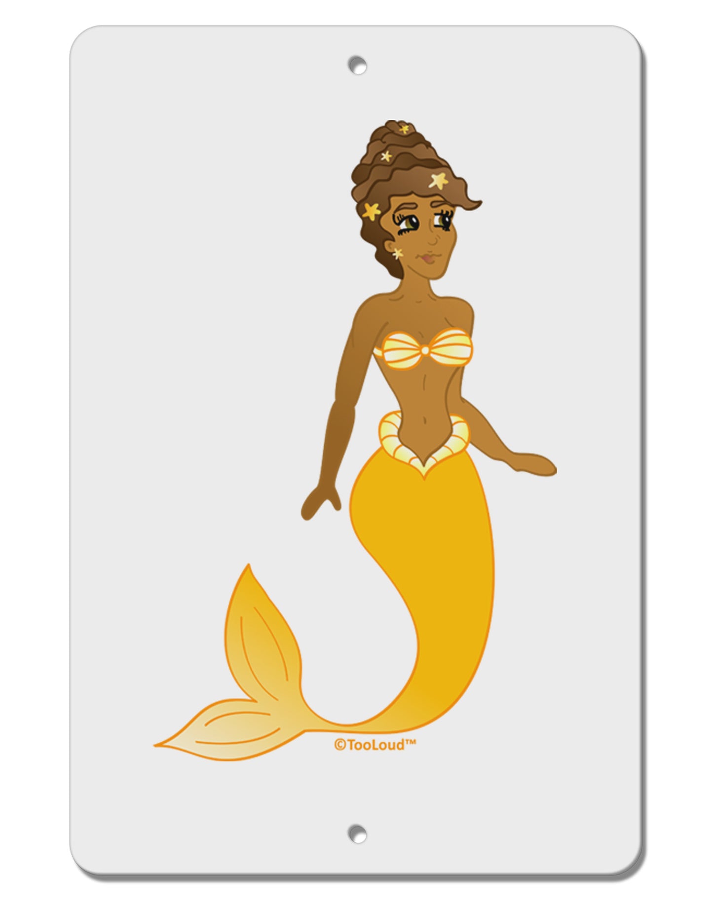 Mermaid Design - Yellow Aluminum 8 x 12" Sign-TooLoud-White-Davson Sales