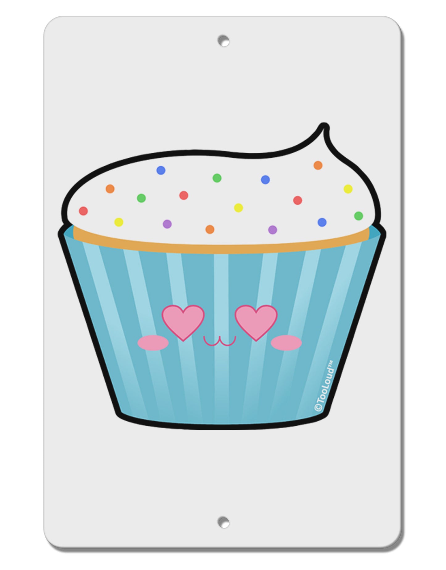 Cute Cupcake with Sprinkles - Heart Eyes Aluminum 8 x 12" Sign by TooLoud-TooLoud-White-Davson Sales
