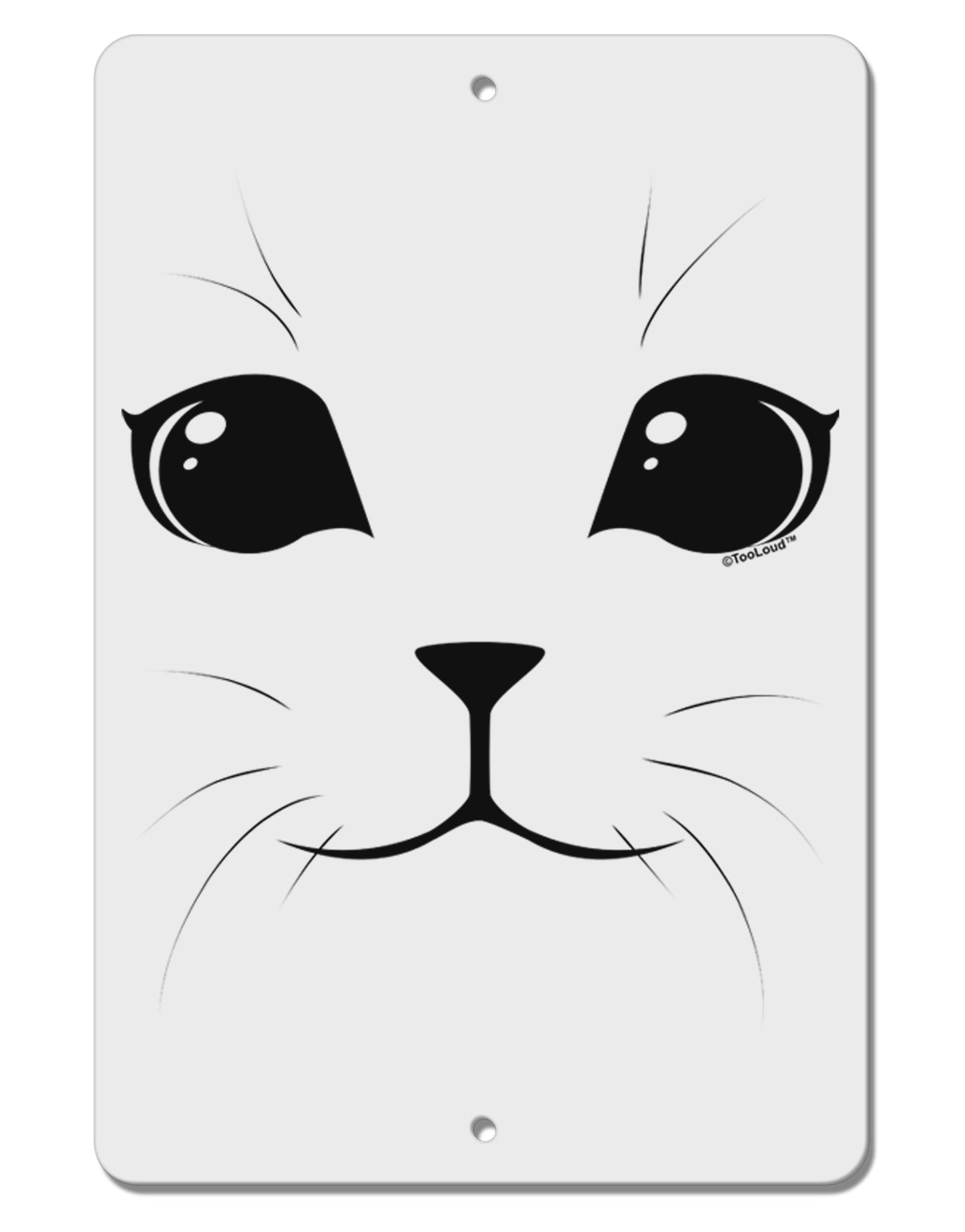 Cute Cat Face Aluminum 8 x 12" Sign by TooLoud-TooLoud-White-Davson Sales