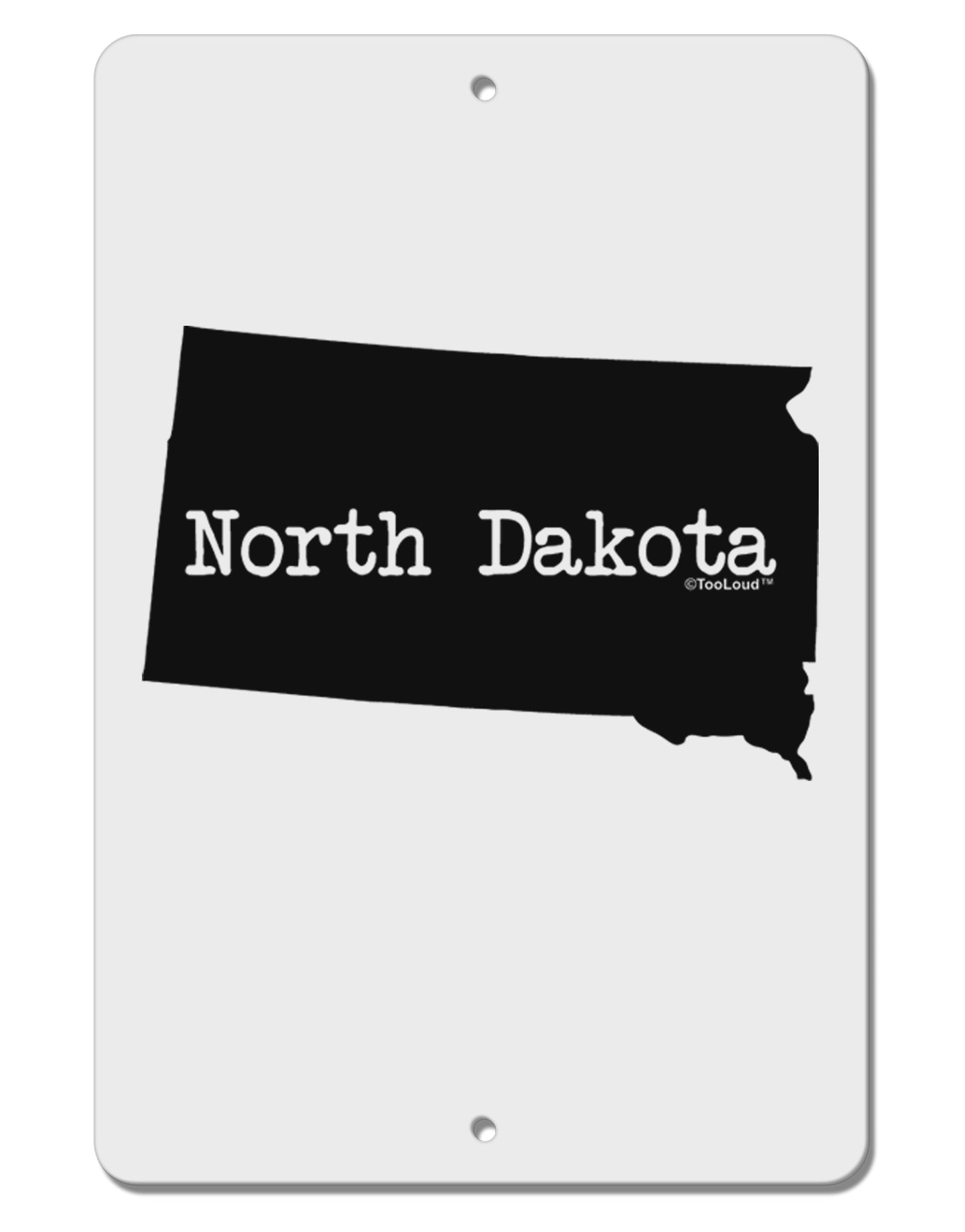 North Dakota - United States Shape Aluminum 8 x 12" Sign by TooLoud-TooLoud-White-Davson Sales