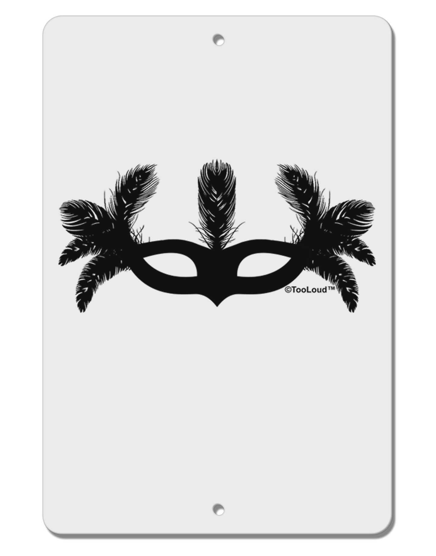 Masquerade Mask Silhouette Aluminum 8 x 12" Sign by TooLoud-TooLoud-White-Davson Sales