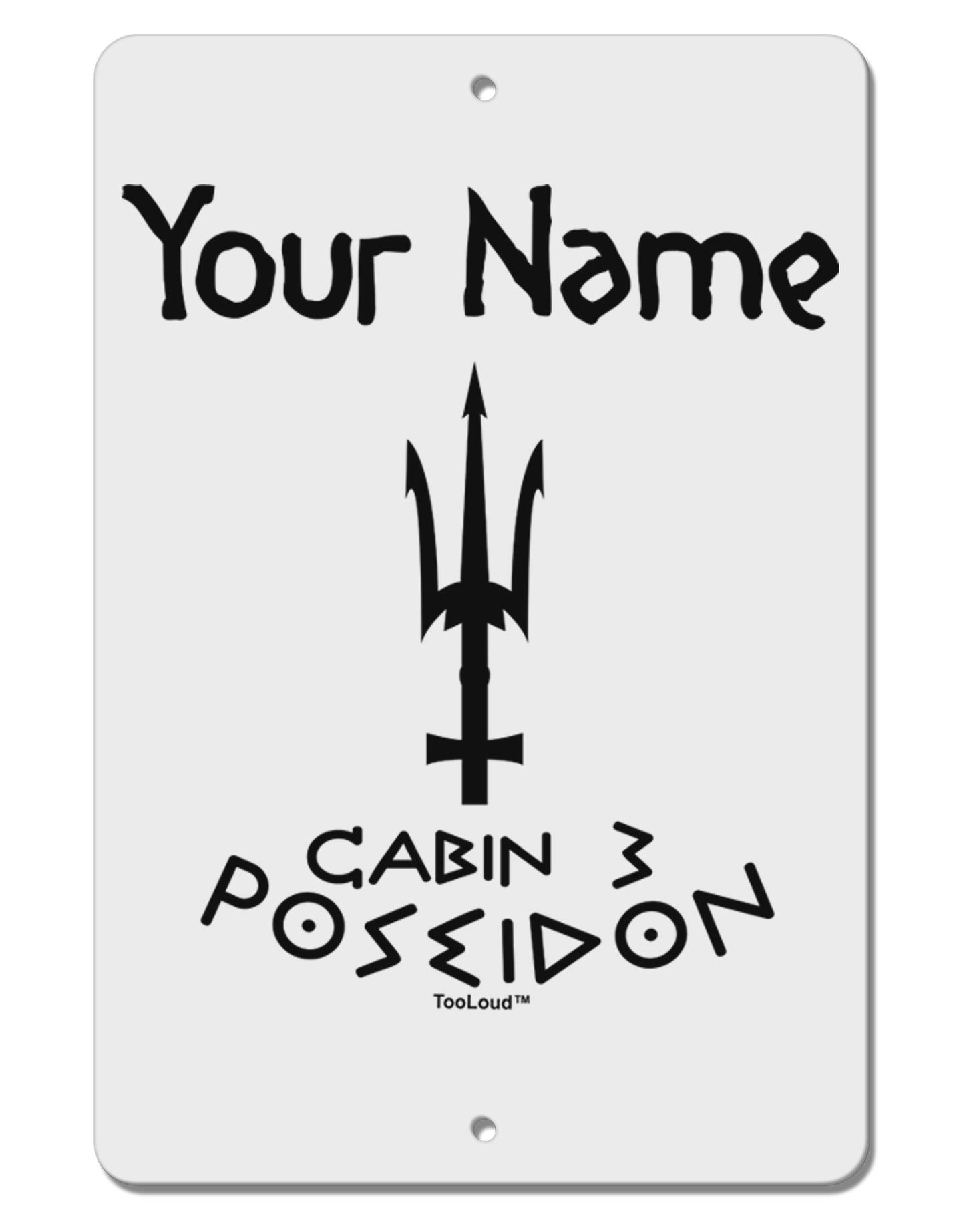 Personalized Cabin 3 Poseidon Aluminum 8 x 12" Sign-TooLoud-White-Davson Sales