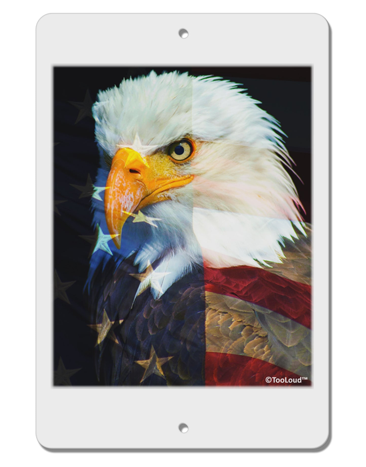 Patriotic Bald Eagle - American Flag Aluminum 8 x 12" Sign by TooLoud-TooLoud-White-Davson Sales