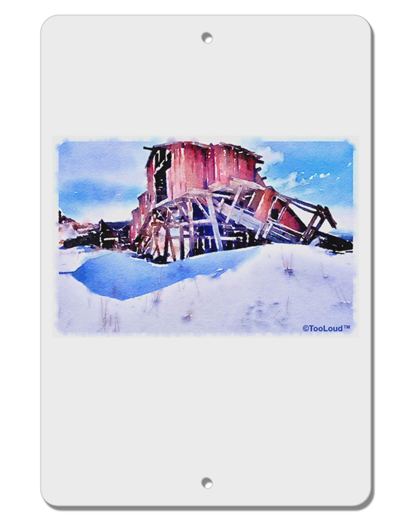Victor Mines Colorado Watercolor Aluminum 8 x 12" Sign-TooLoud-White-Davson Sales