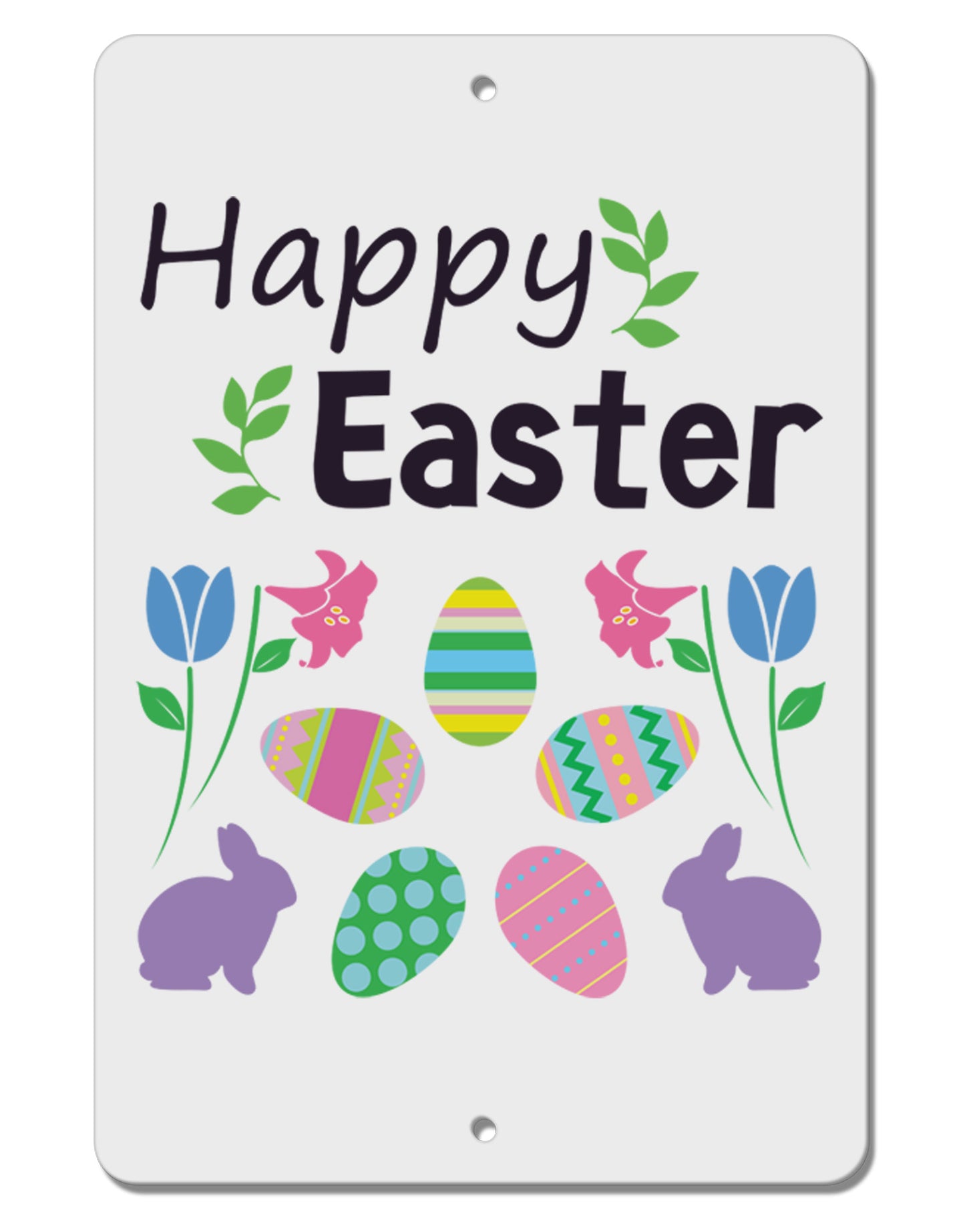 Happy Easter Design Aluminum 8 x 12" Sign-TooLoud-White-Davson Sales