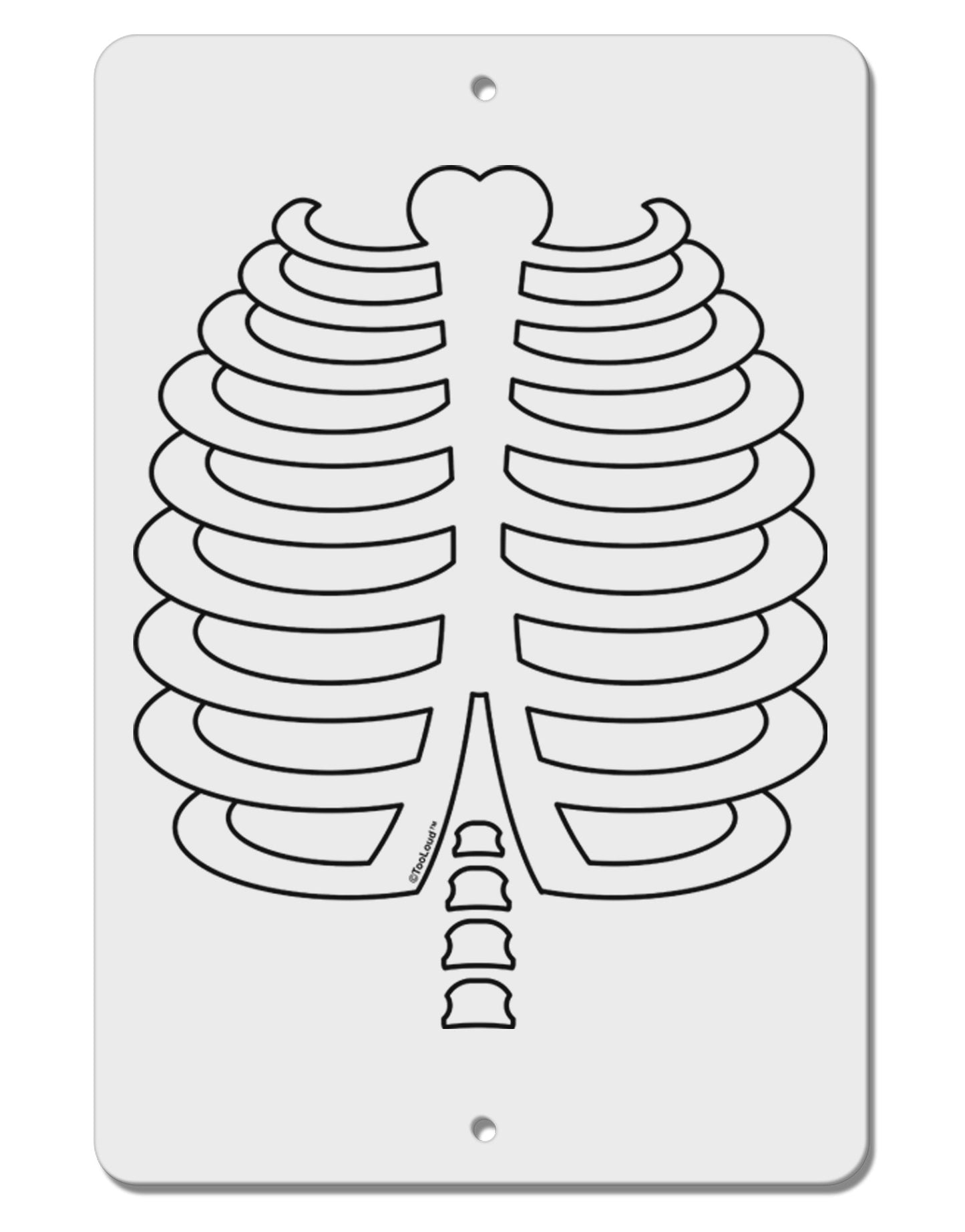 Skeleton Ribcage Halloween Aluminum 8 x 12" Sign-TooLoud-White-Davson Sales