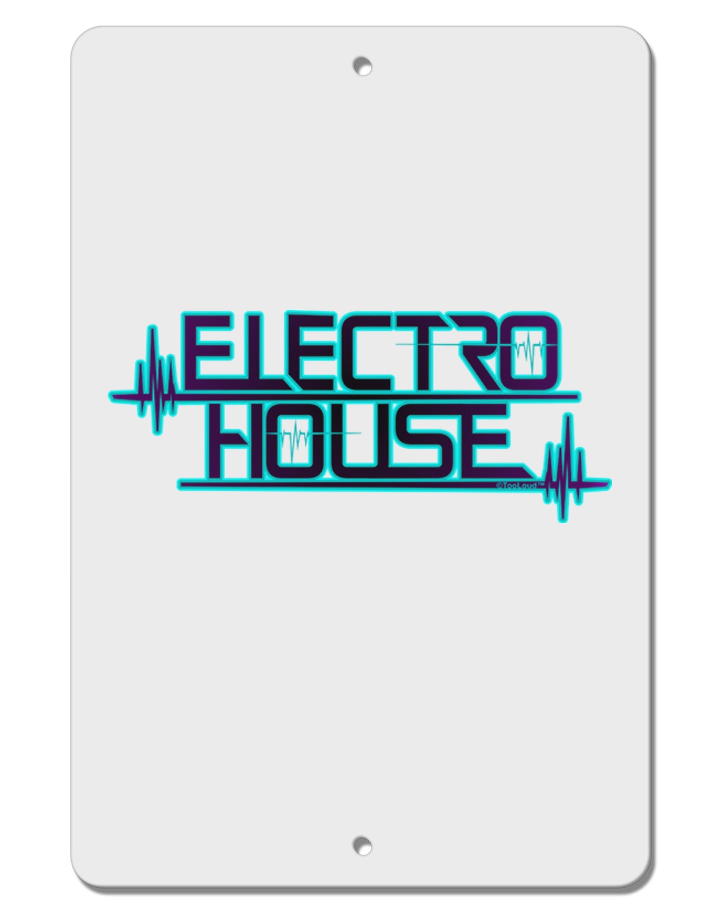 Electro House Bolt Aluminum 8 x 12" Sign-TooLoud-White-Davson Sales