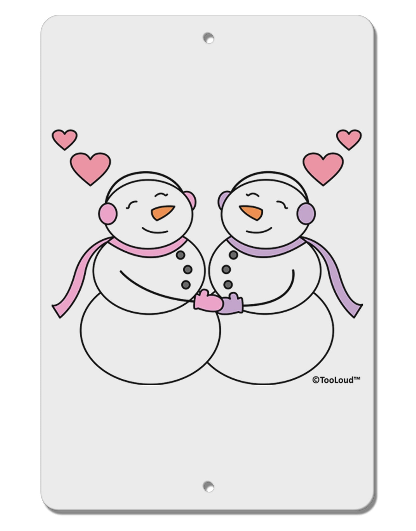 Cute Snowwoman Couple Aluminum 8 x 12" Sign by TooLoud-TooLoud-White-Davson Sales