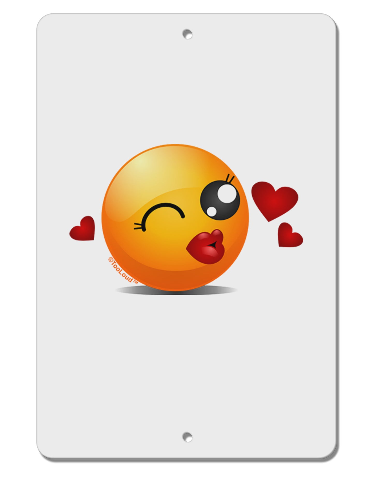 Kissy Face Emoji Girl Aluminum 8 x 12" Sign-TooLoud-White-Davson Sales
