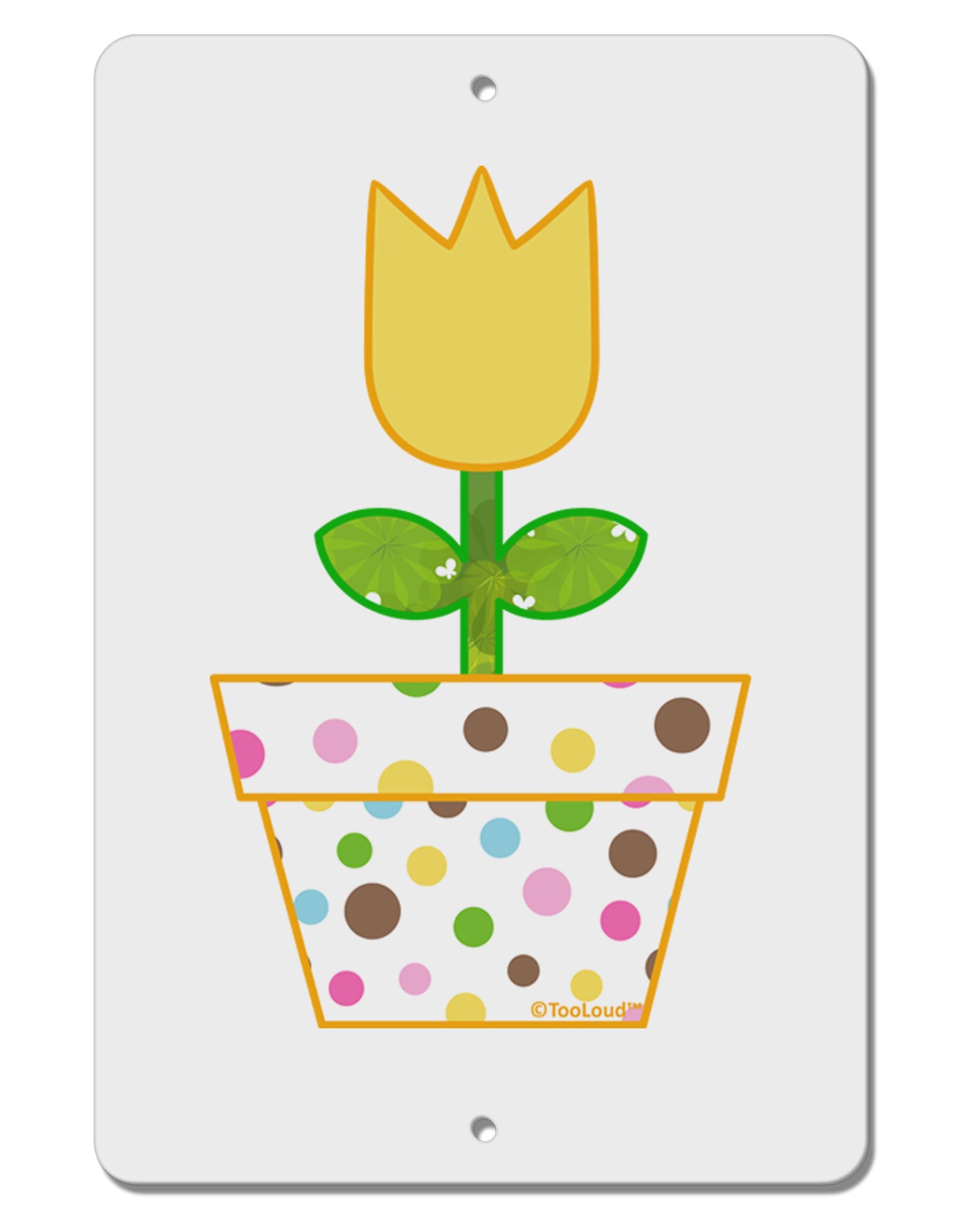 Easter Tulip Design - Yellow Aluminum 8 x 12" Sign by TooLoud-TooLoud-White-Davson Sales
