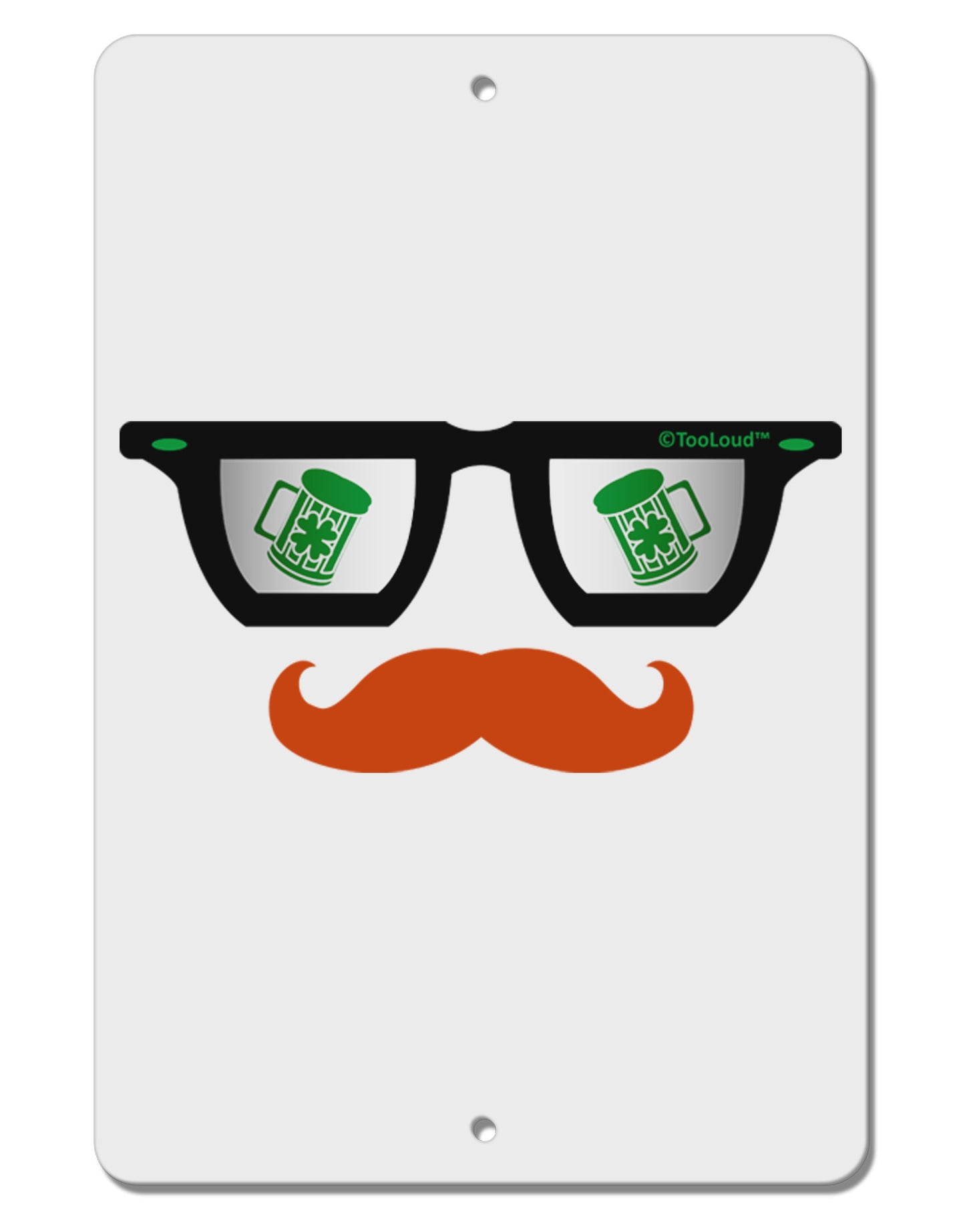 St. Patrick's Day Beer Glasses Design Aluminum 8 x 12" Sign by TooLoud-TooLoud-White-Davson Sales