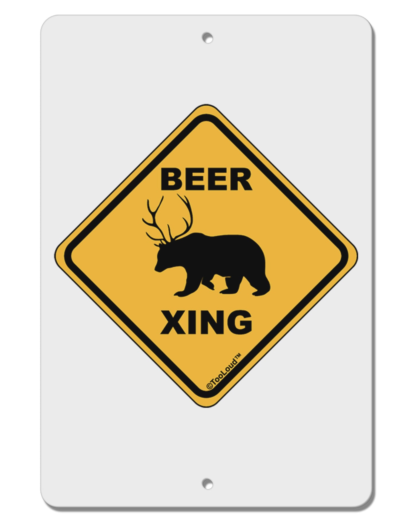 Beer Xing Aluminum 8 x 12" Sign-TooLoud-White-Davson Sales