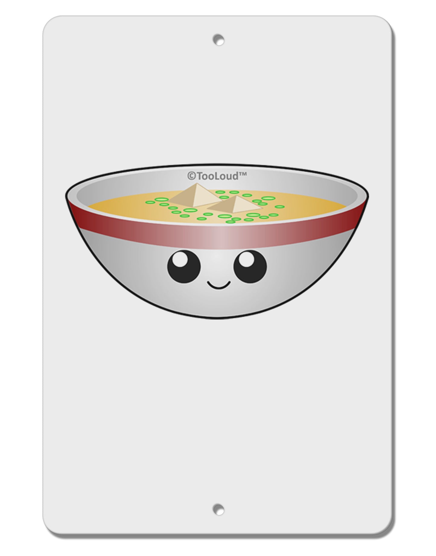 Cute Miso Soup Bowl Aluminum 8 x 12" Sign by TooLoud-TooLoud-White-Davson Sales