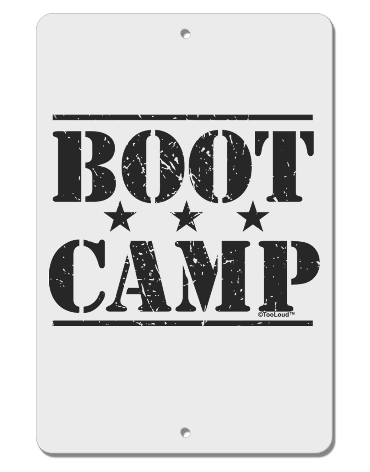 Bootcamp Large distressed Text Aluminum 8 x 12" Sign-TooLoud-White-Davson Sales