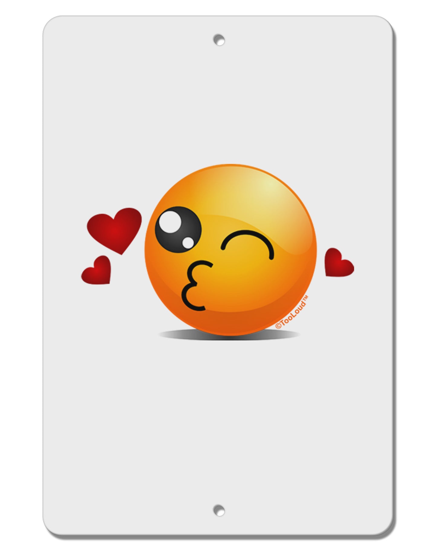 Kissy Face Emoji Aluminum 8 x 12" Sign-TooLoud-White-Davson Sales