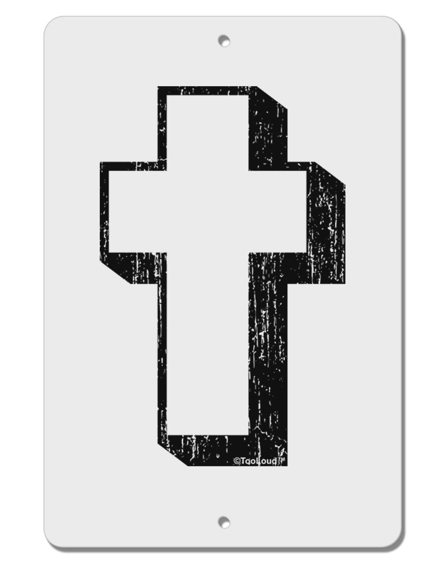 Simple Cross Design Black Distressed Aluminum 8 x 12" Sign by TooLoud-TooLoud-White-Davson Sales